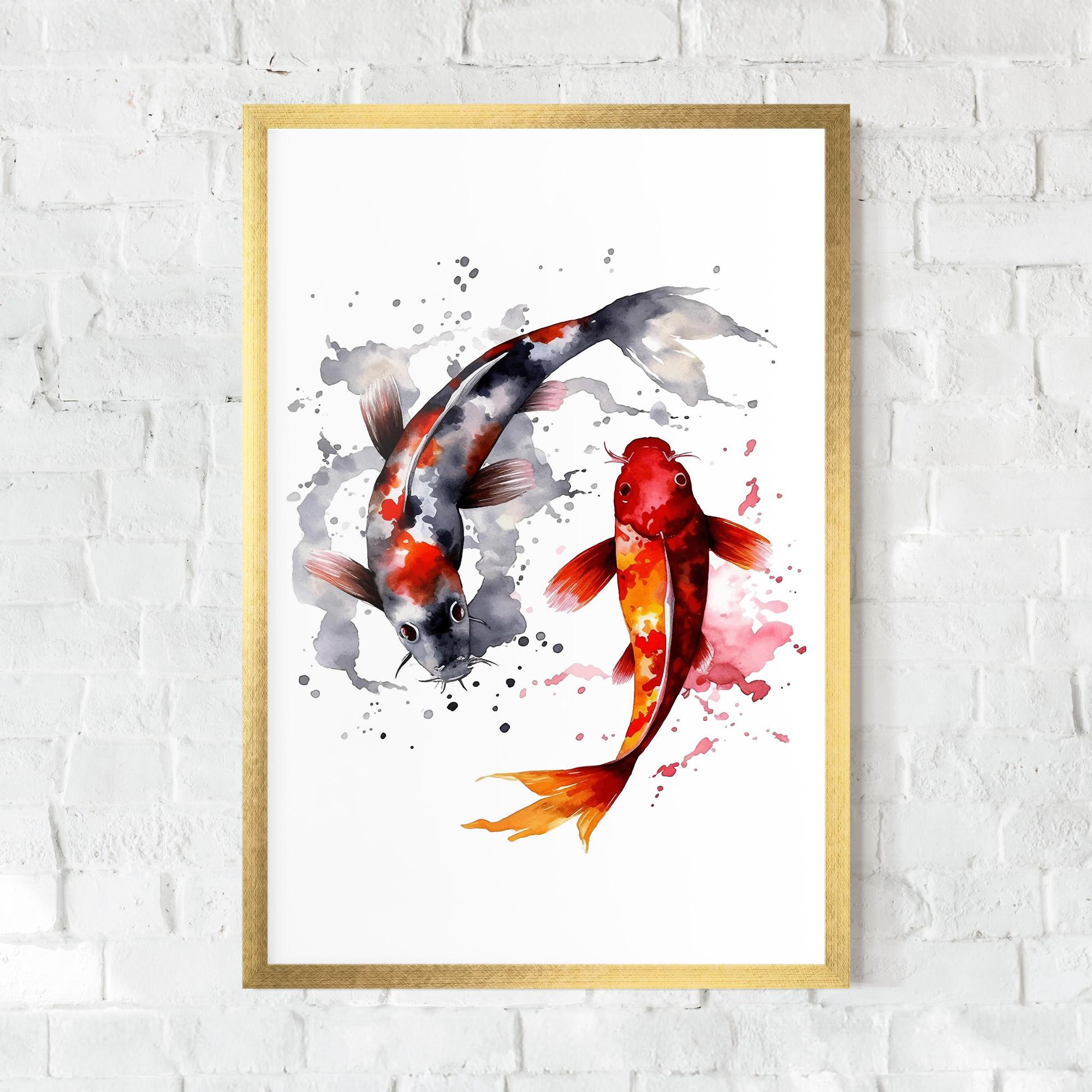 Gerahmte Poster Beautiful Koi mockup 0