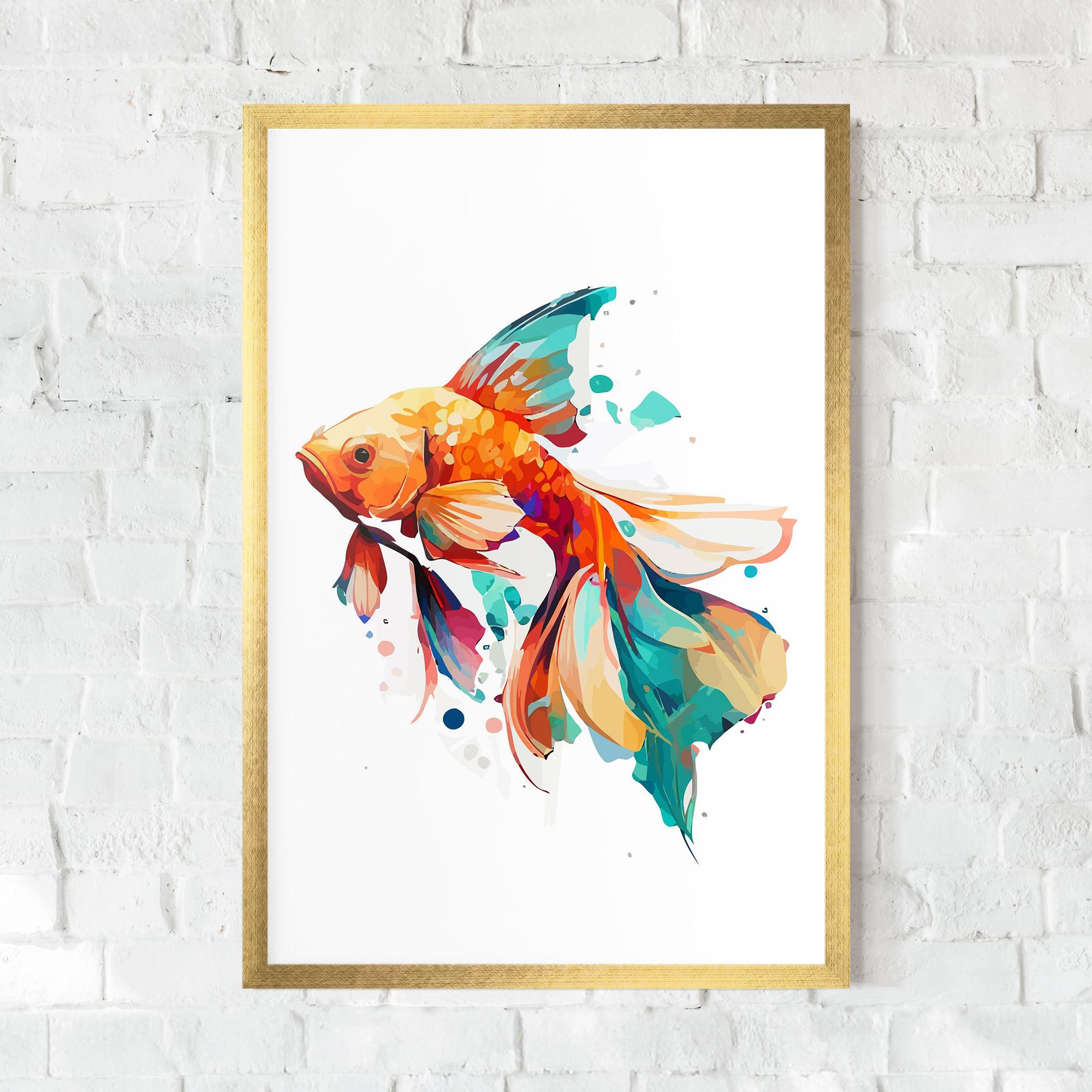 Gerahmte Poster Blue Orange Fish mockup 0