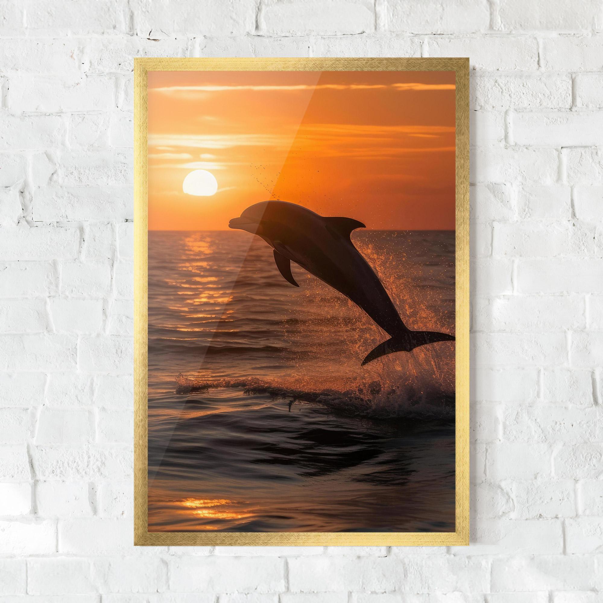 Gerahmte Poster Dolphin Jump mockup 0