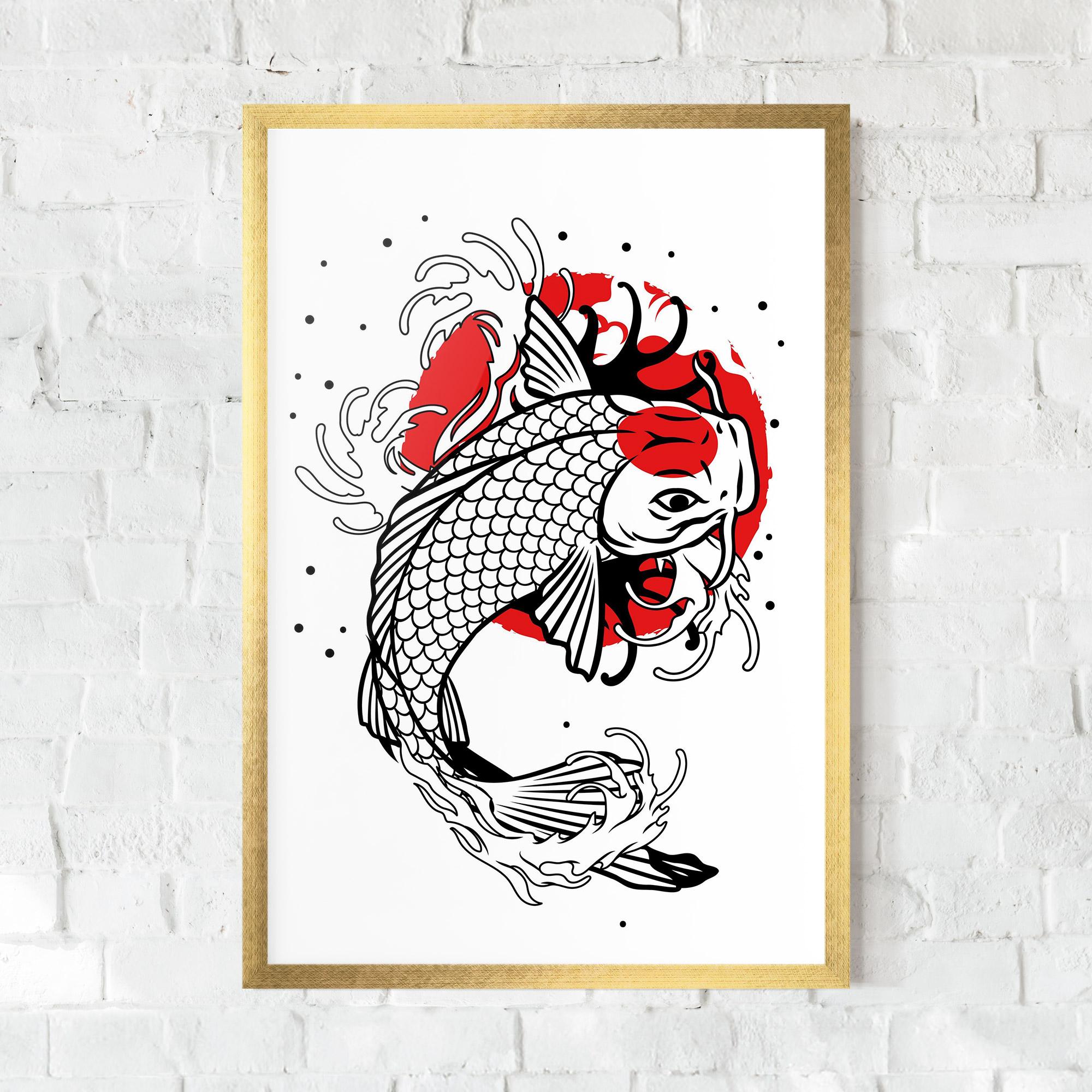 Gerahmte Poster Koi Design mockup 0