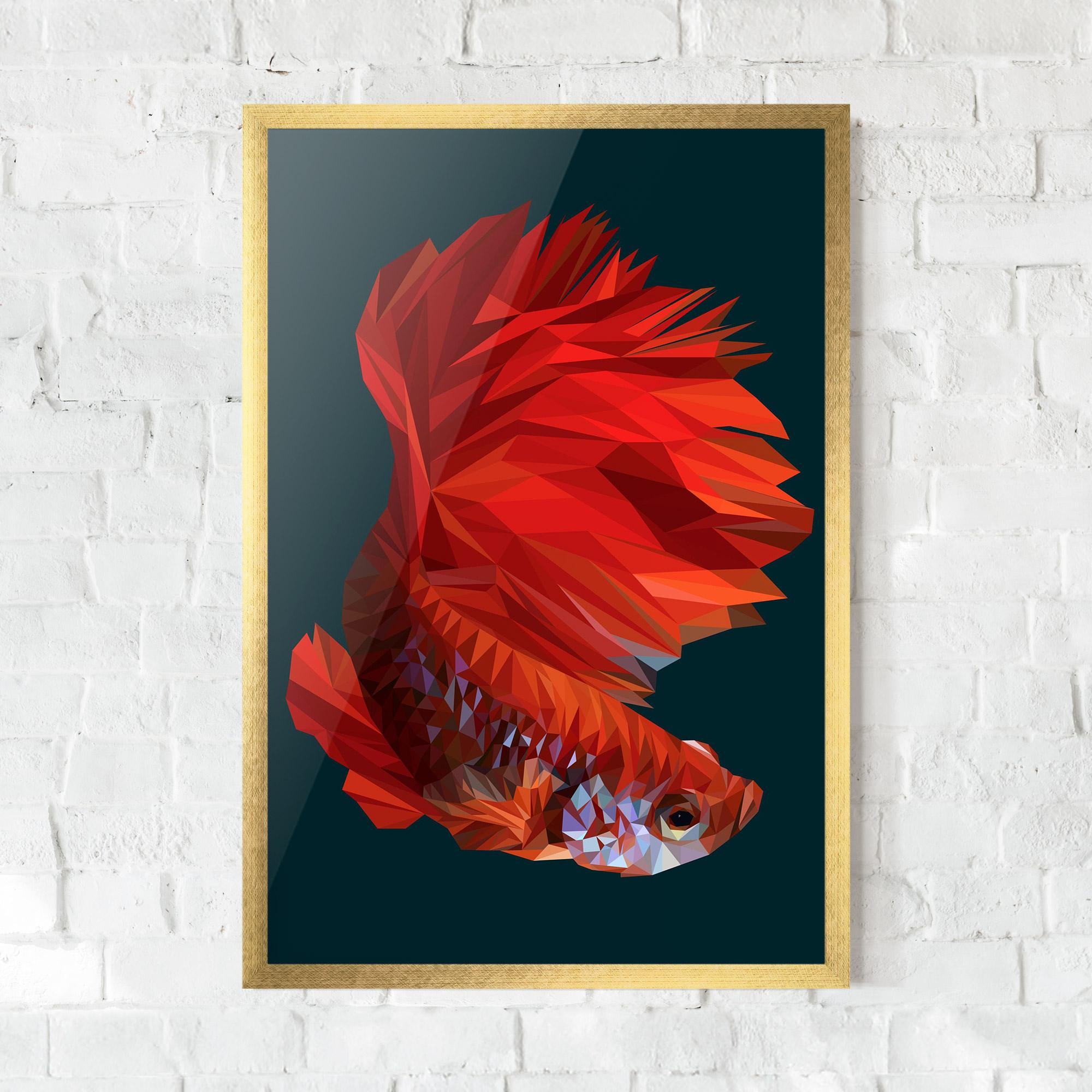 Gerahmte Poster Orange Fish mockup 0
