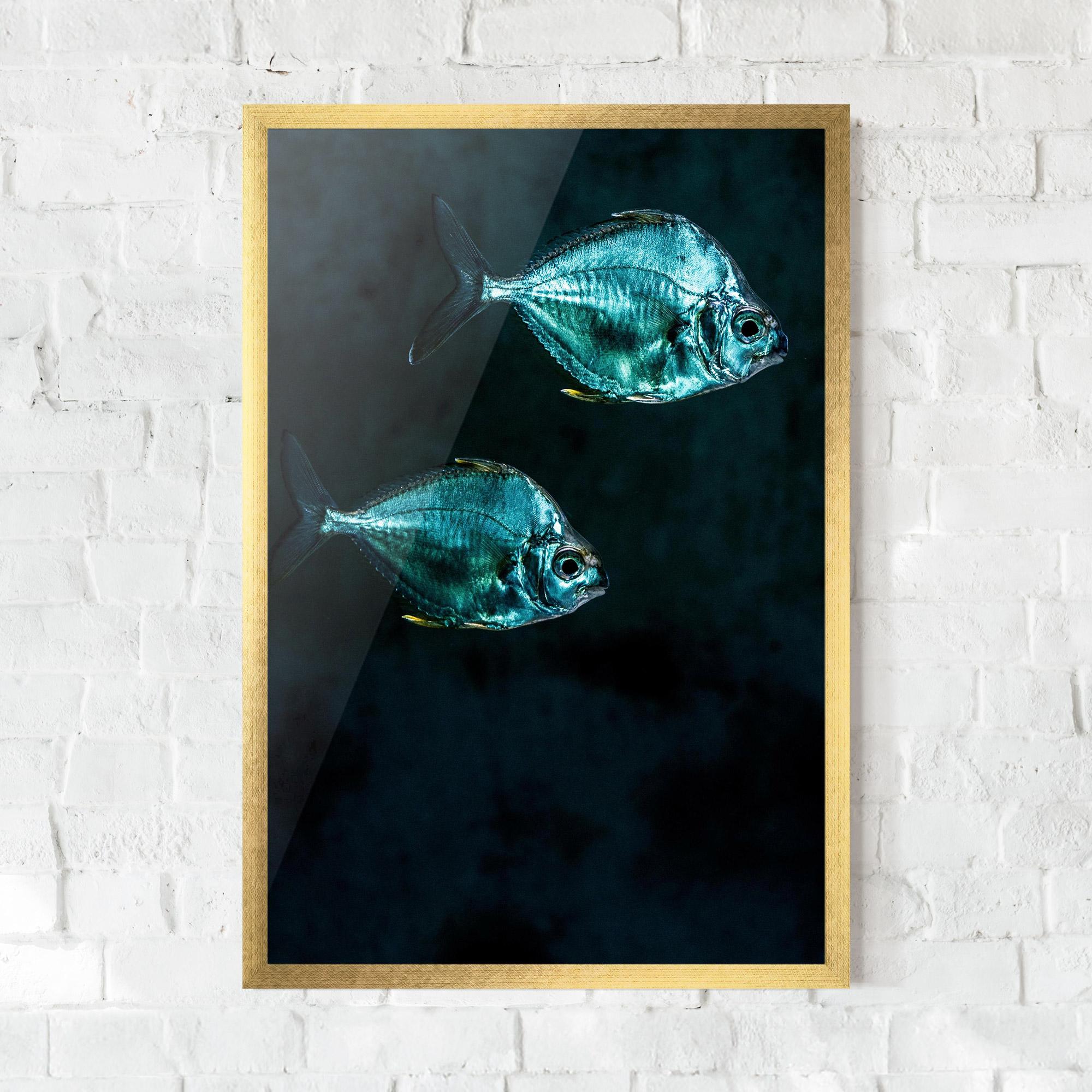 Gerahmte Poster Silver Fish mockup 0