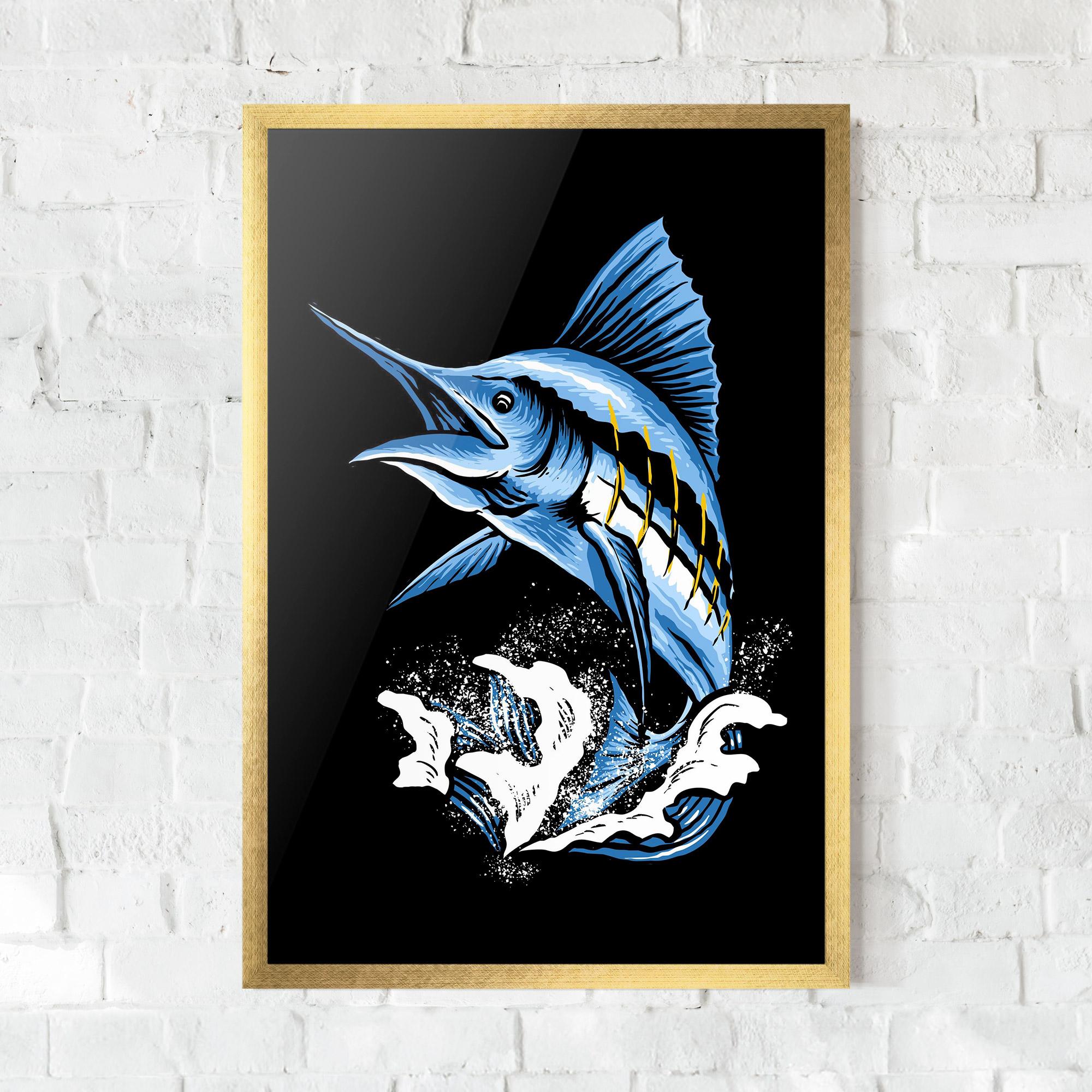 Gerahmte Poster Sword Fish mockup 0