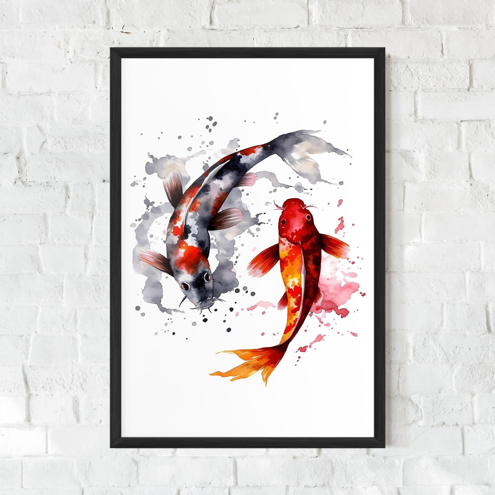 Gerahmte Poster Beautiful Koi mockup 0
