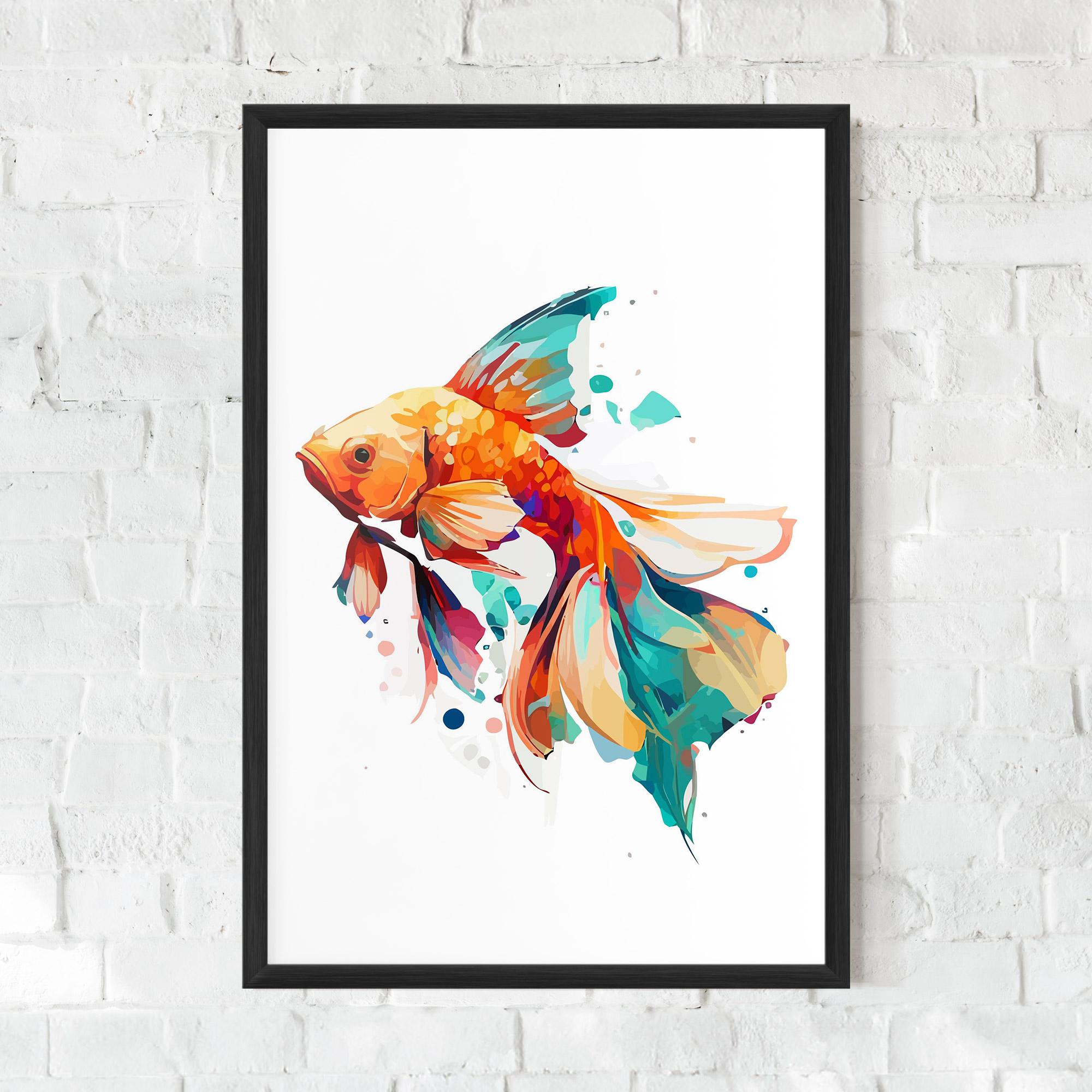 Gerahmte Poster Blue Orange Fish mockup 0