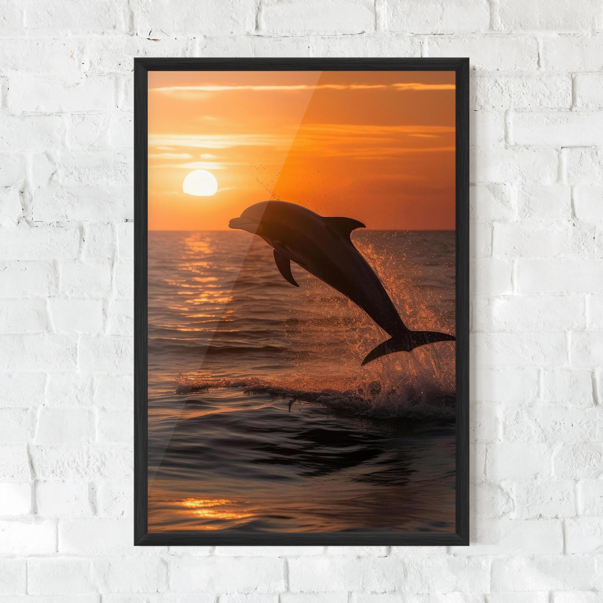Gerahmte Poster Dolphin Jump mockup 0