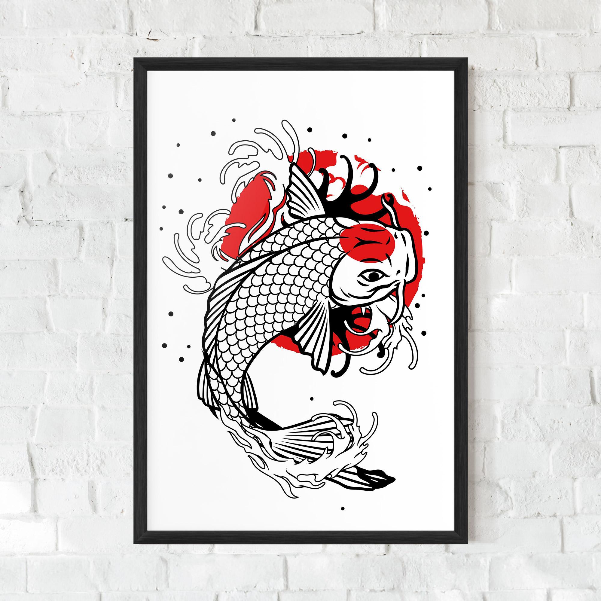Gerahmte Poster Koi Design mockup 0
