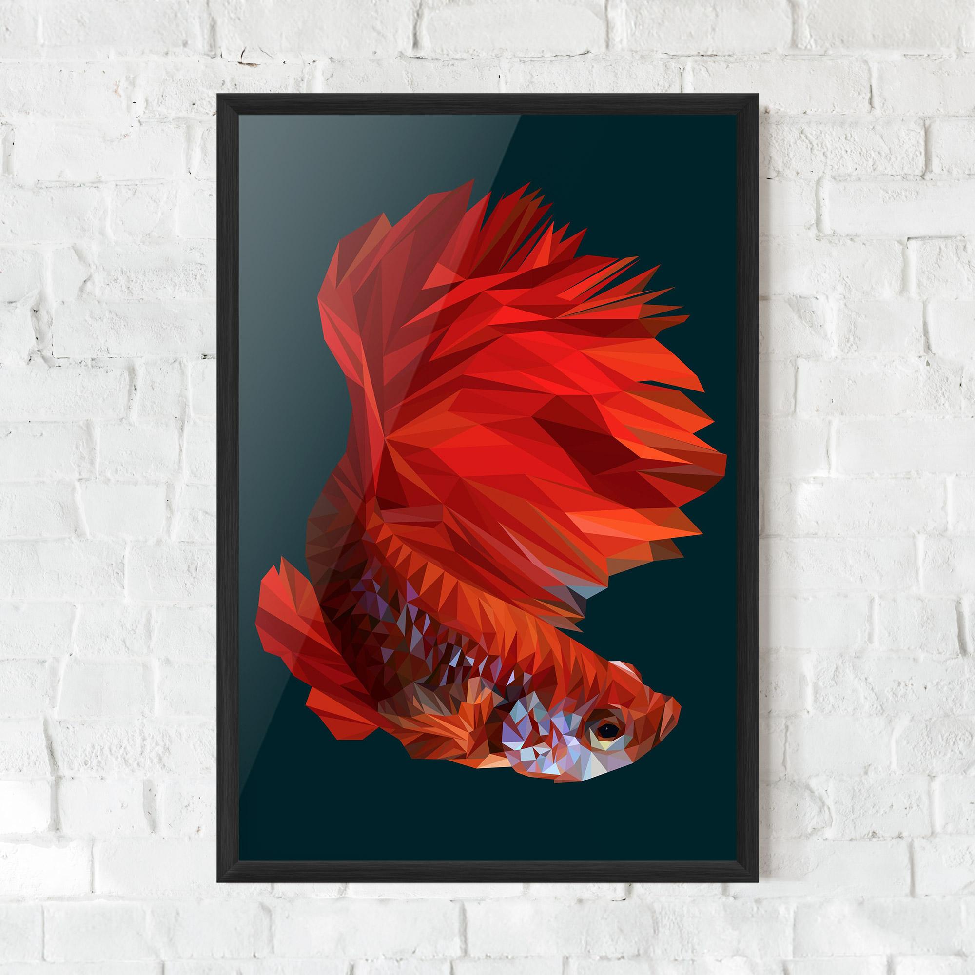 Gerahmte Poster Orange Fish mockup 0