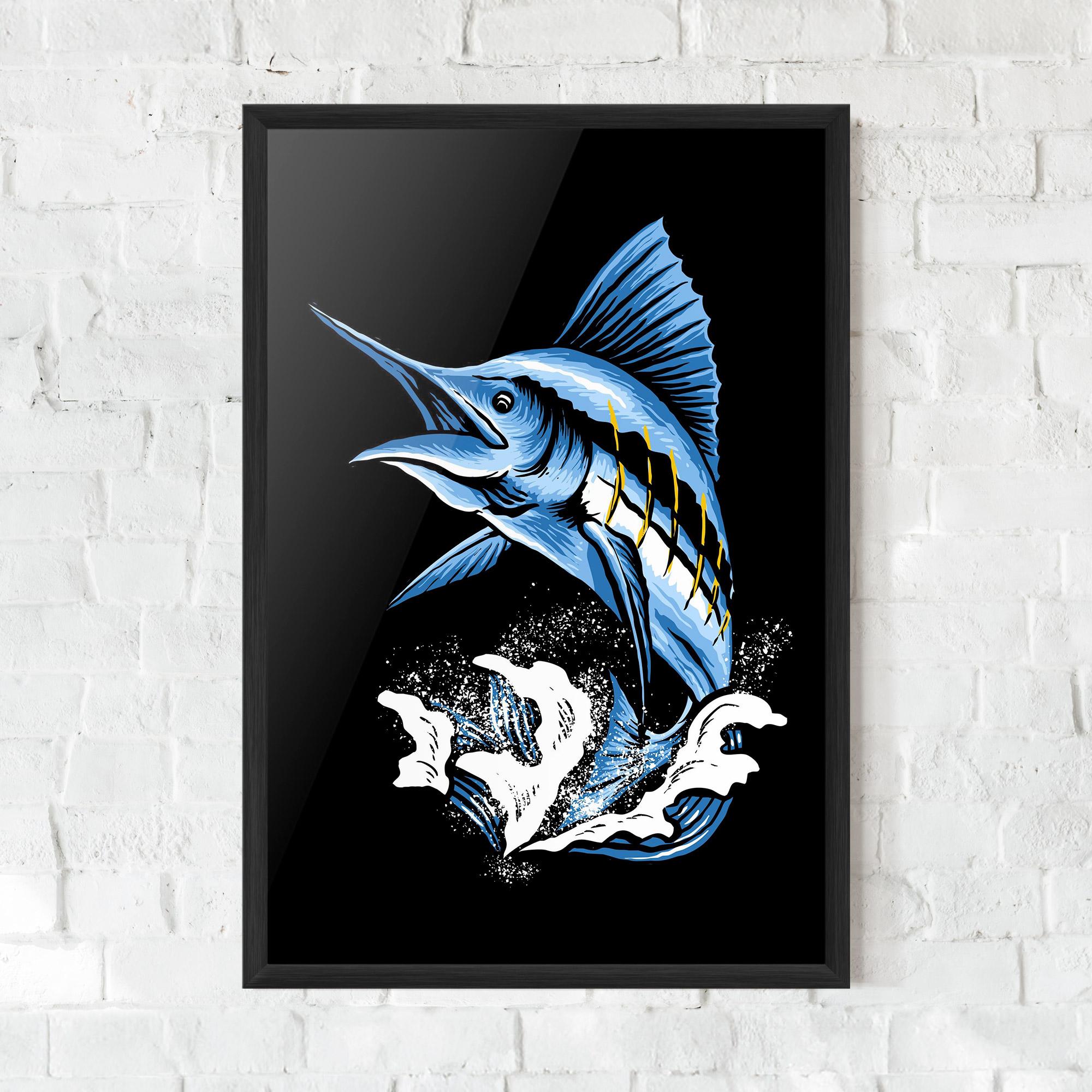 Gerahmte Poster Sword Fish mockup 0