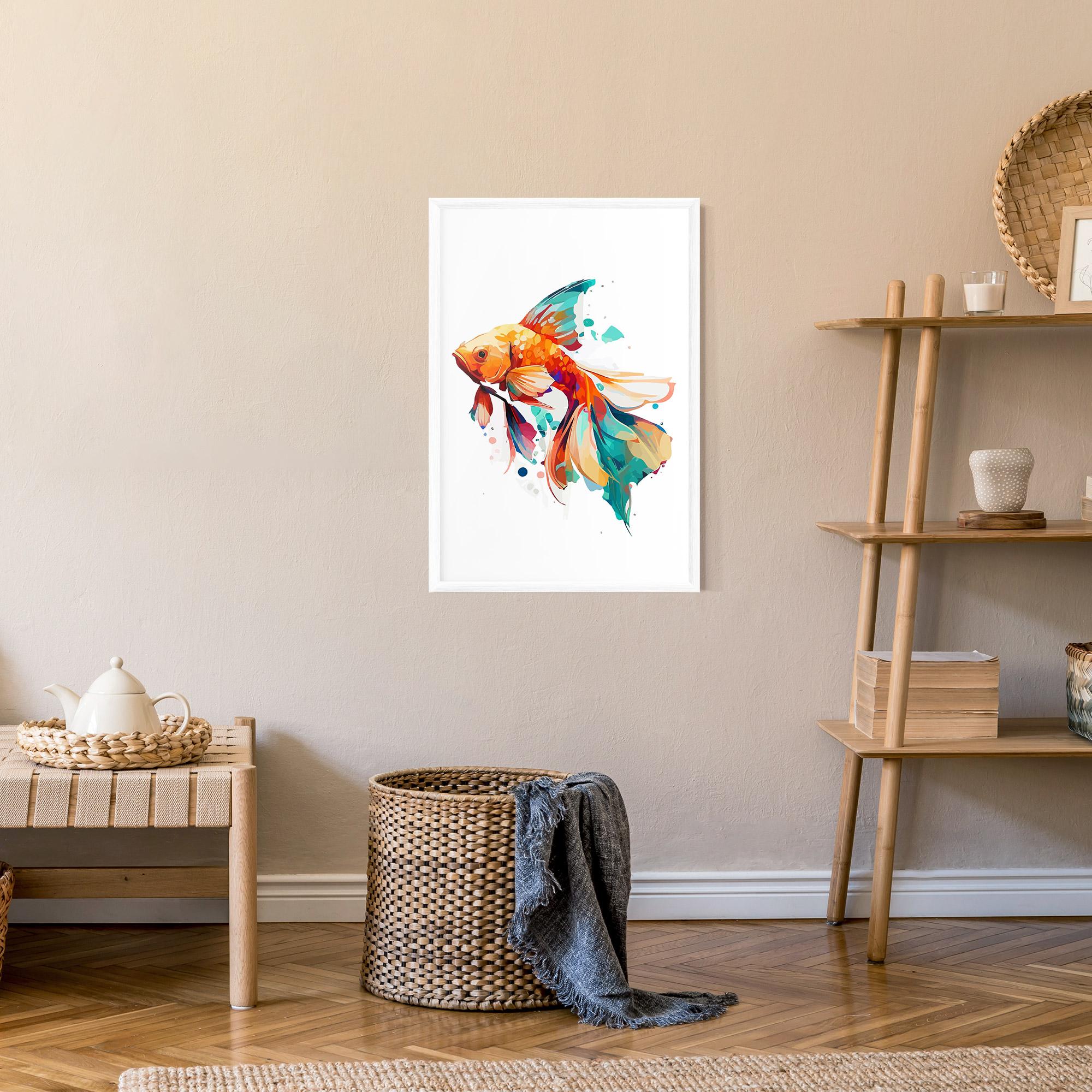 Gerahmte Poster Blue Orange Fish mockup 9