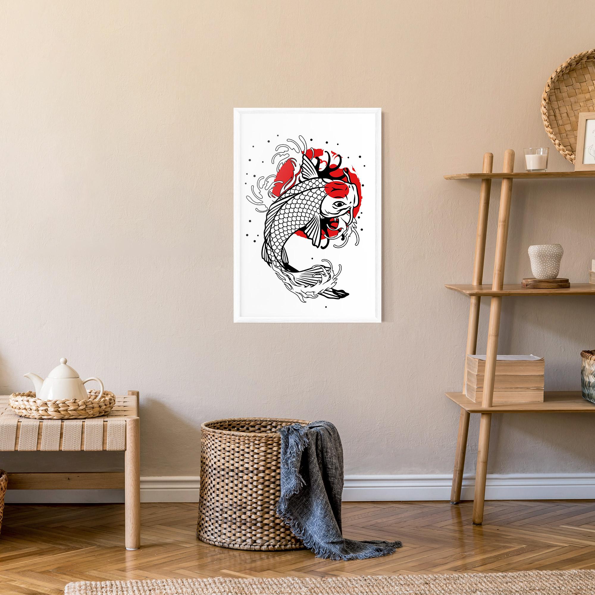 Gerahmte Poster Koi Design mockup 9