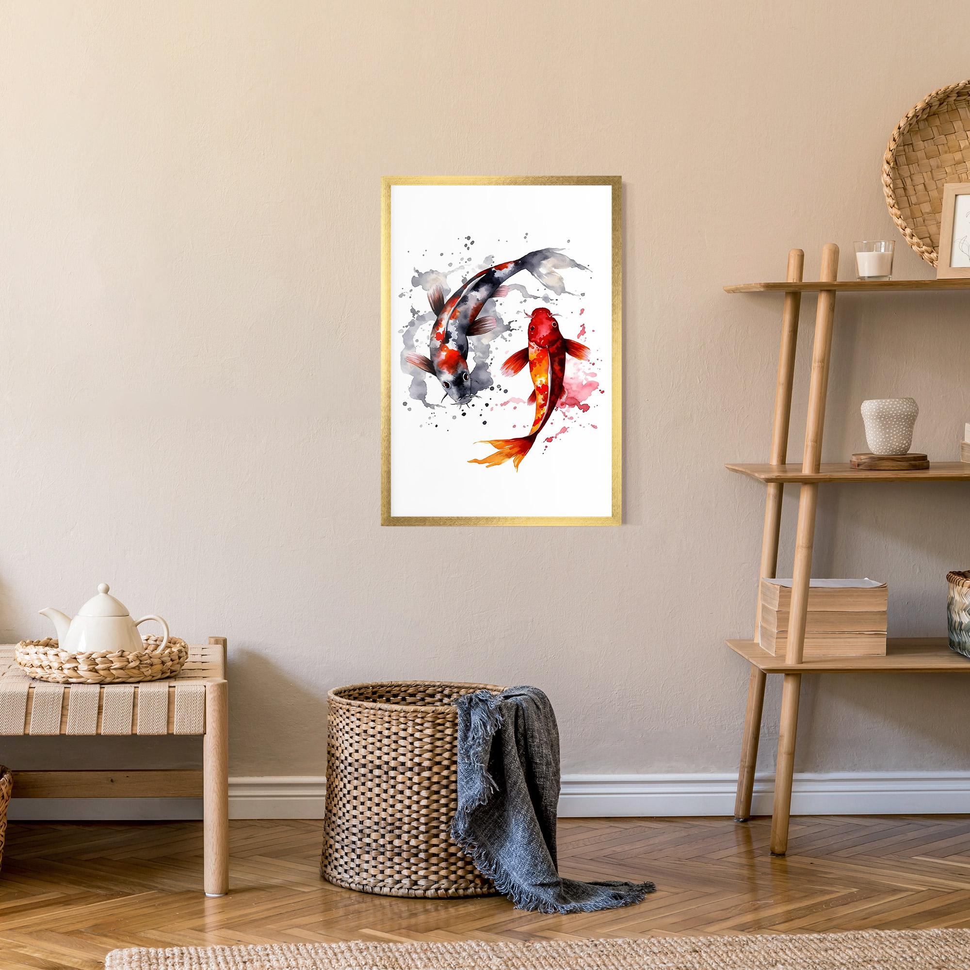 Gerahmte Poster Beautiful Koi mockup 9