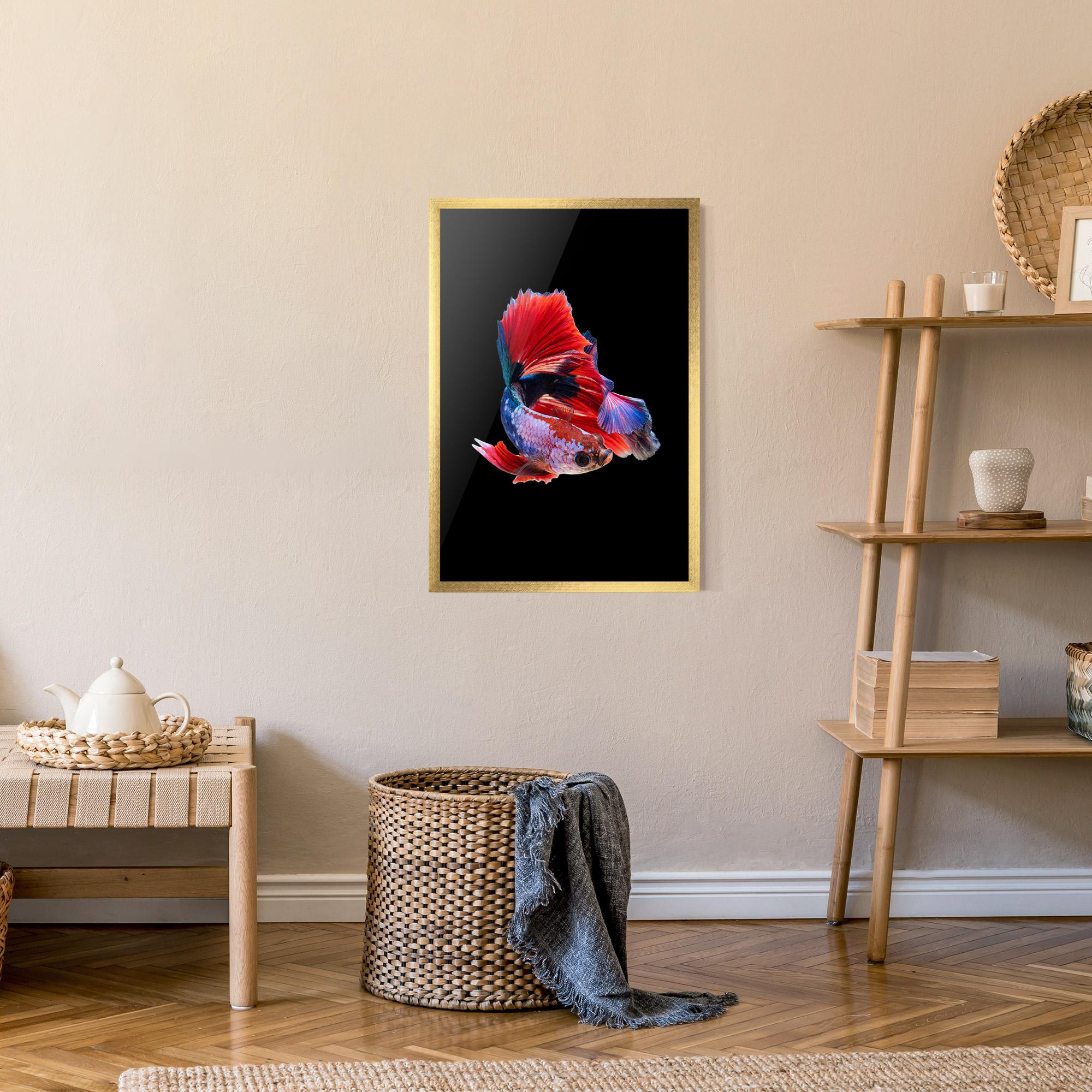 Gerahmte Poster Red Black Betta mockup 9