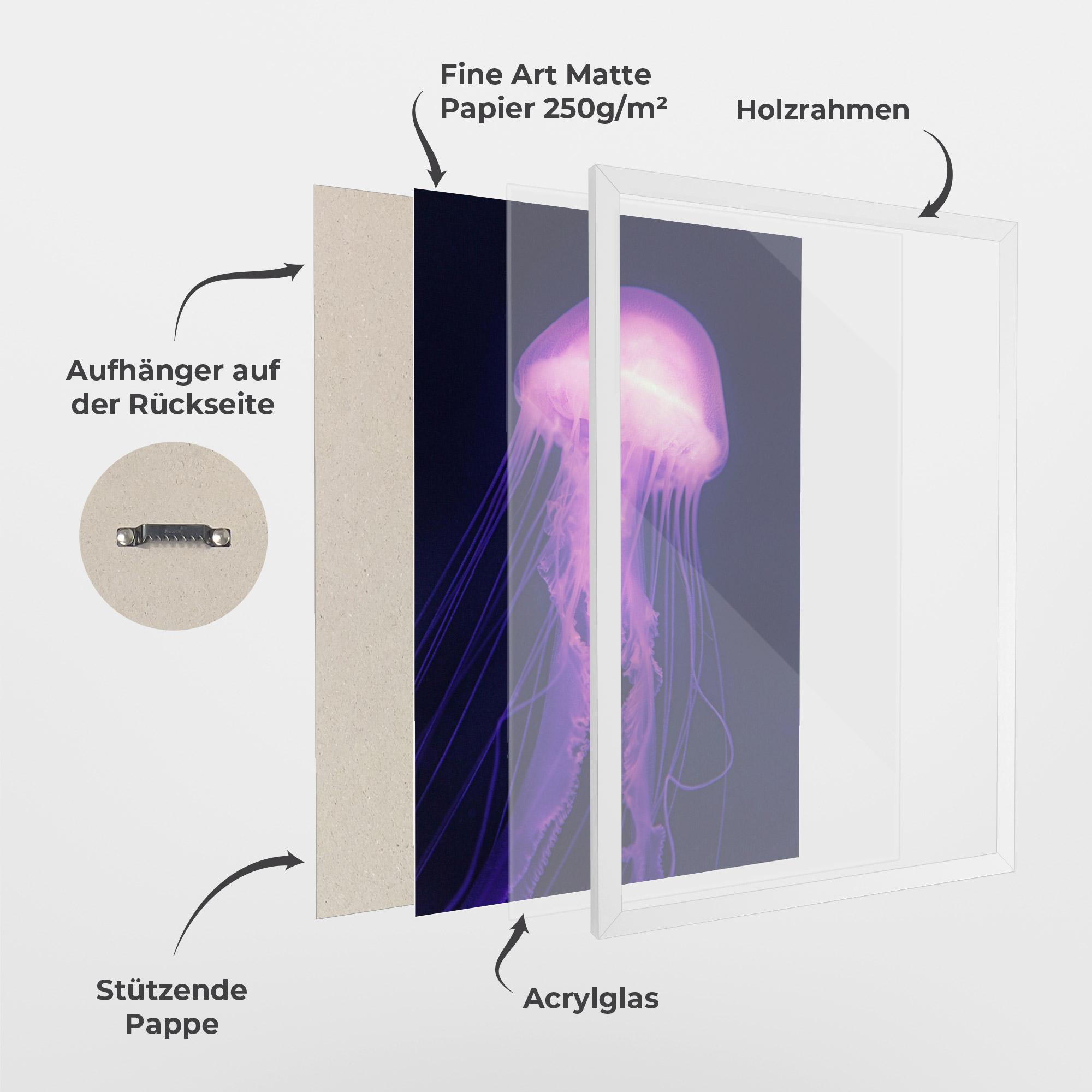 Gerahmte Poster Light Purple Jellyfish mockup 1