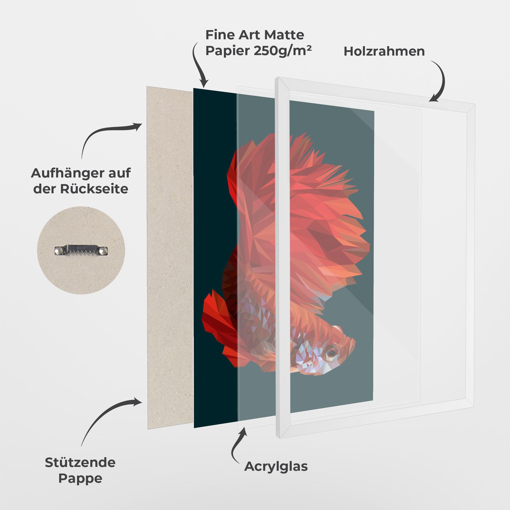 Gerahmte Poster Orange Fish mockup 1