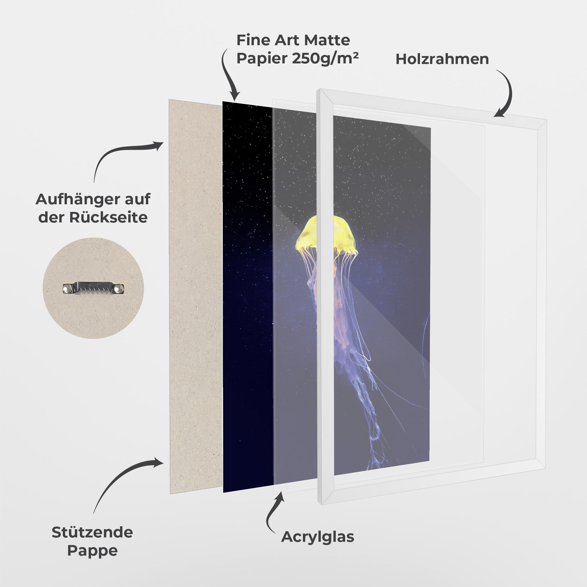 Gerahmte Poster Purple Jellyfish mockup 1