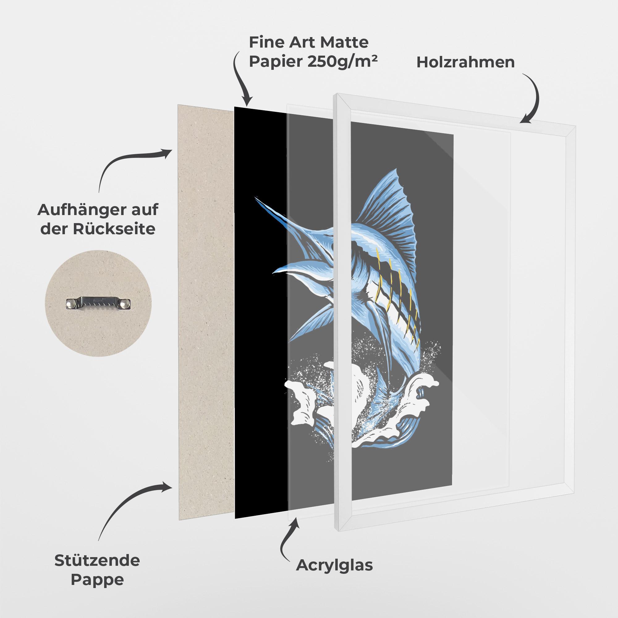 Gerahmte Poster Sword Fish mockup 1