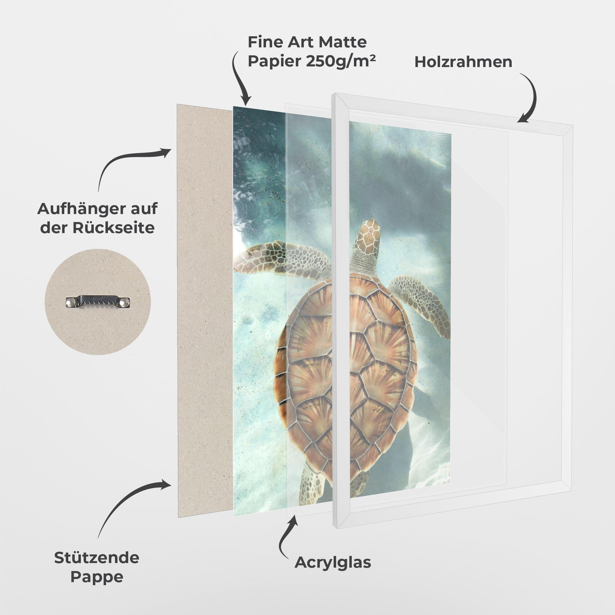 Gerahmte Poster Water Tortoise mockup 1