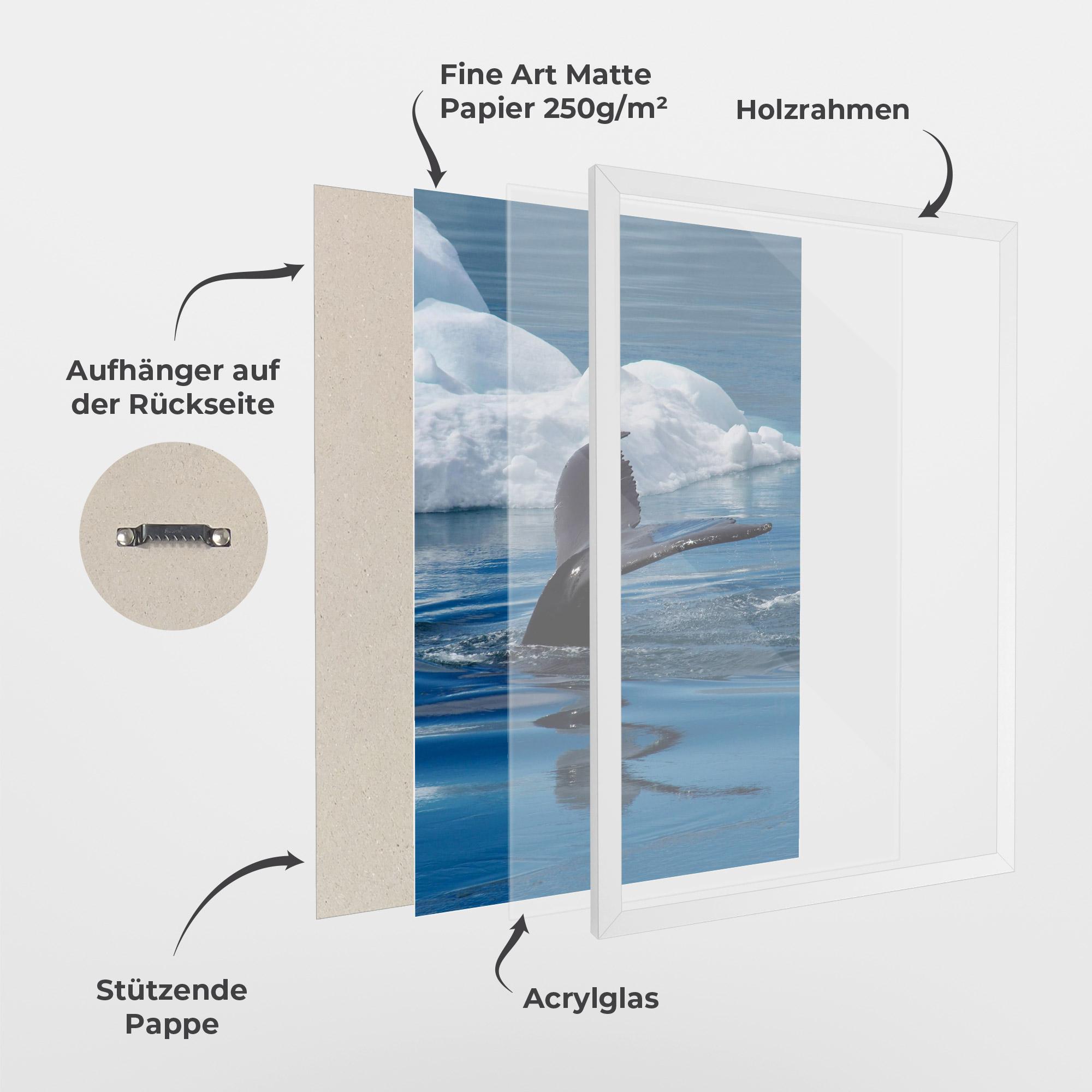 Gerahmte Poster Whale Tail mockup 1