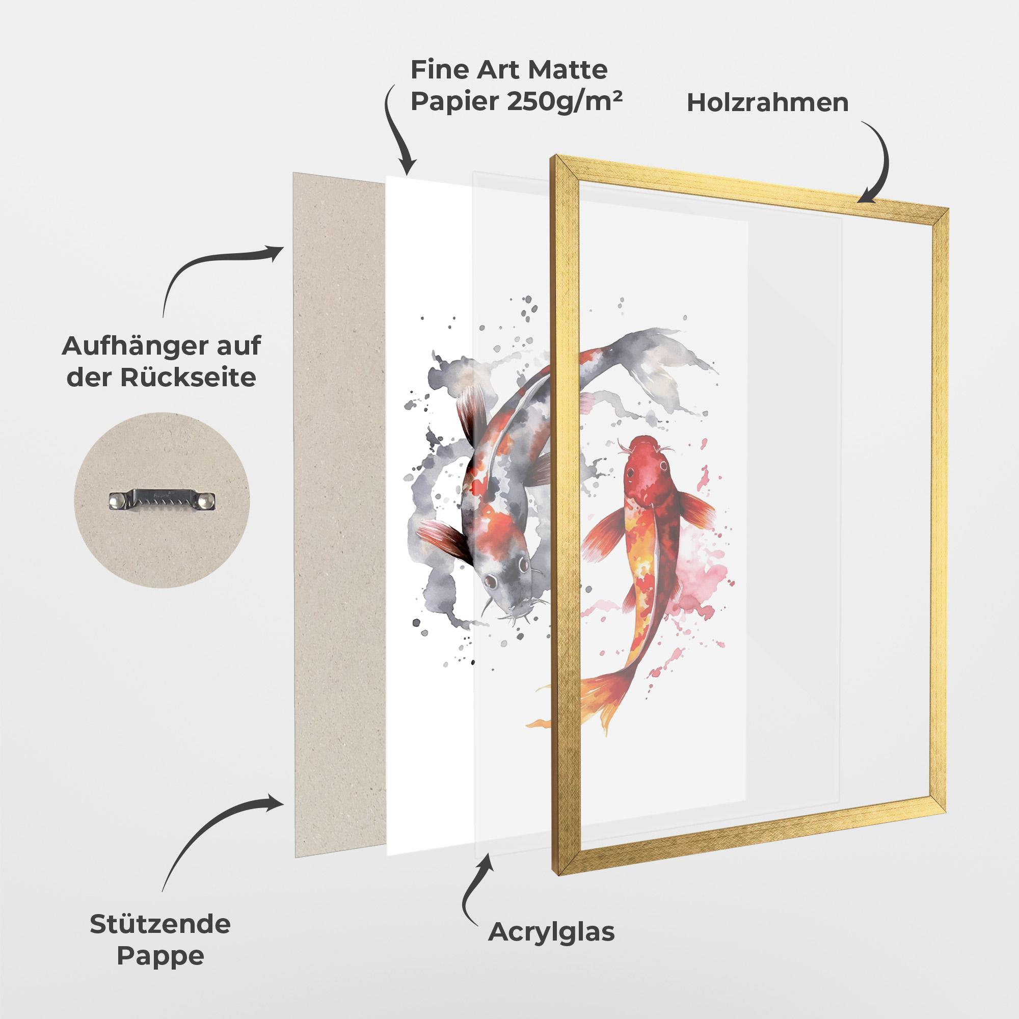 Gerahmte Poster Beautiful Koi mockup 1