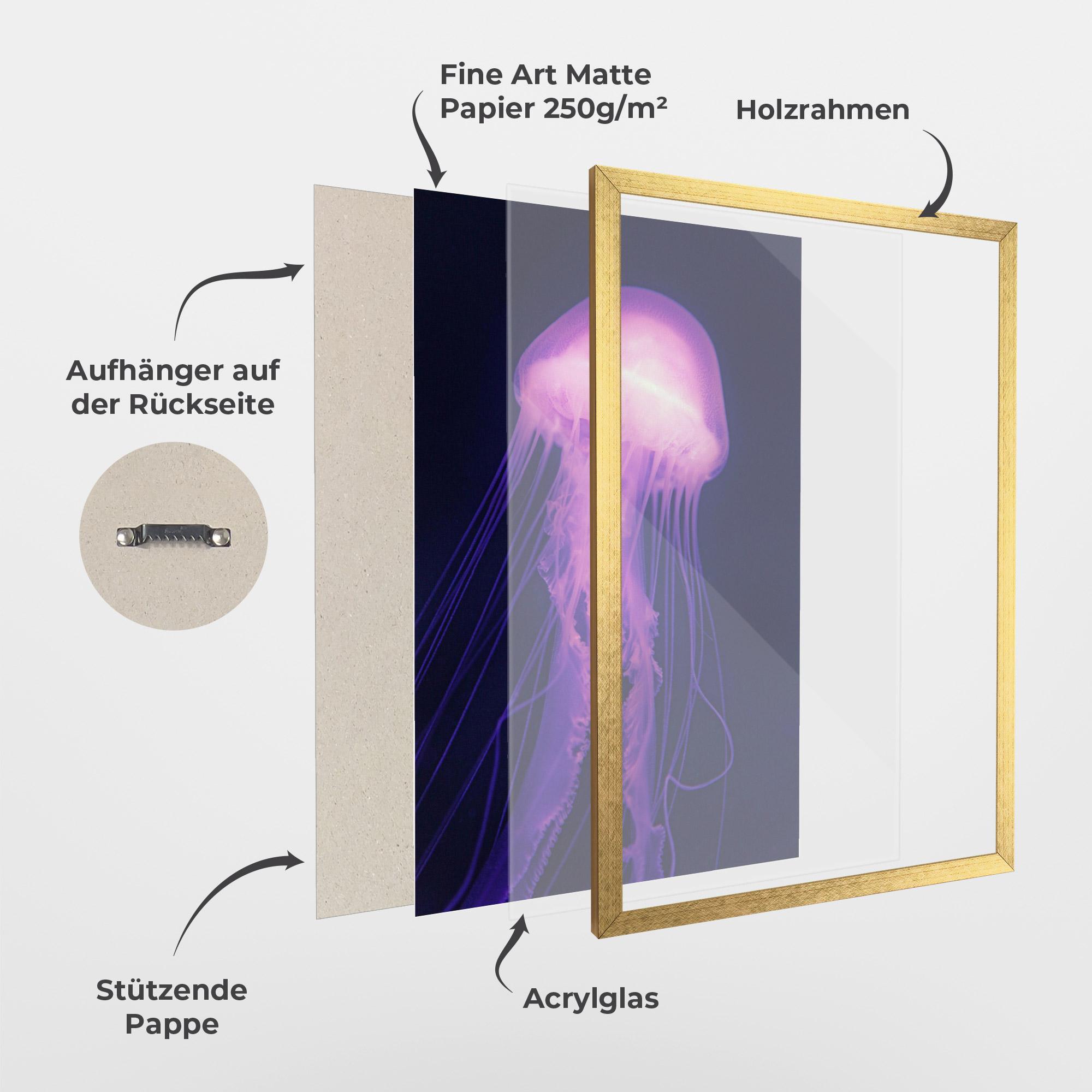 Gerahmte Poster Light Purple Jellyfish mockup 1