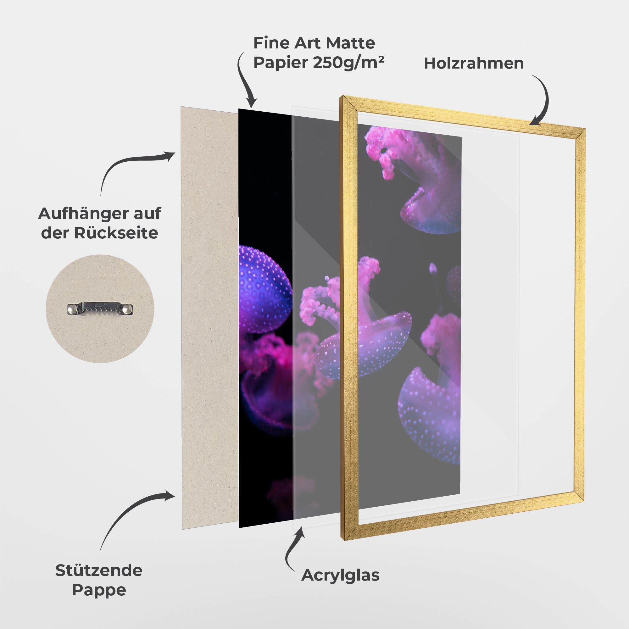 Gerahmte Poster Little Purple Jellyfish mockup 1