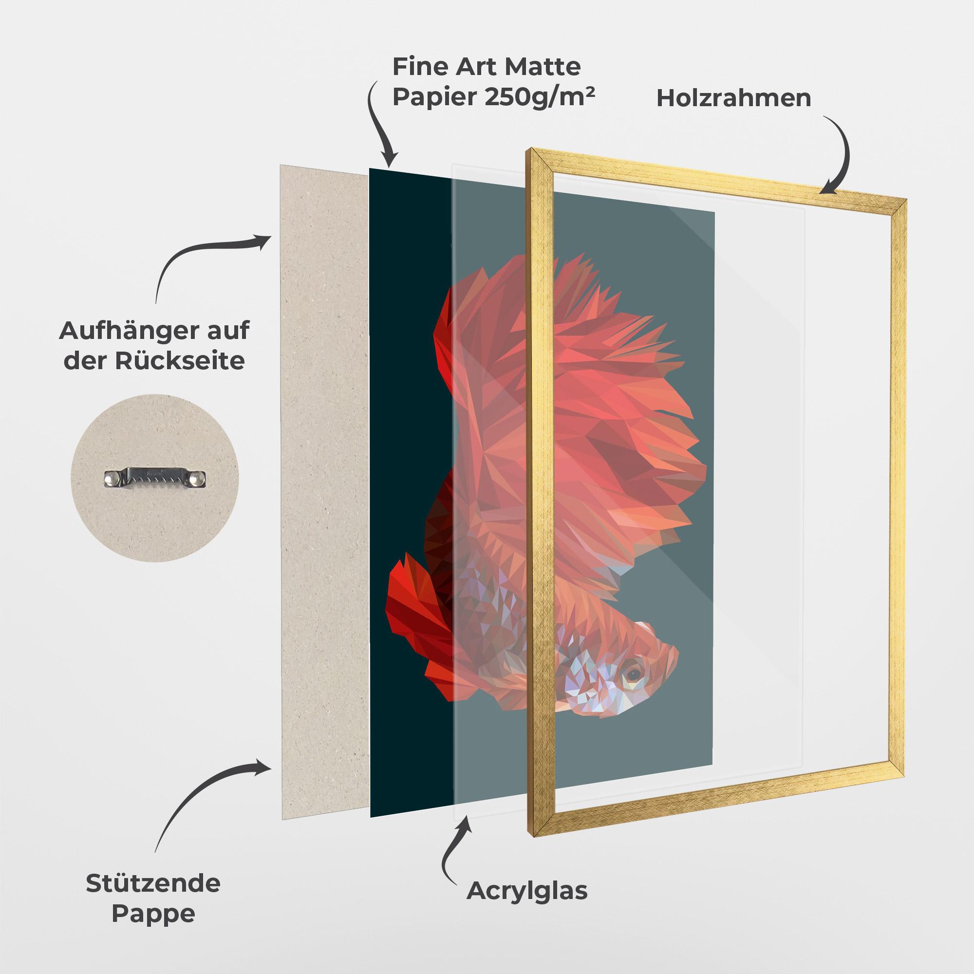 Gerahmte Poster Orange Fish mockup 1