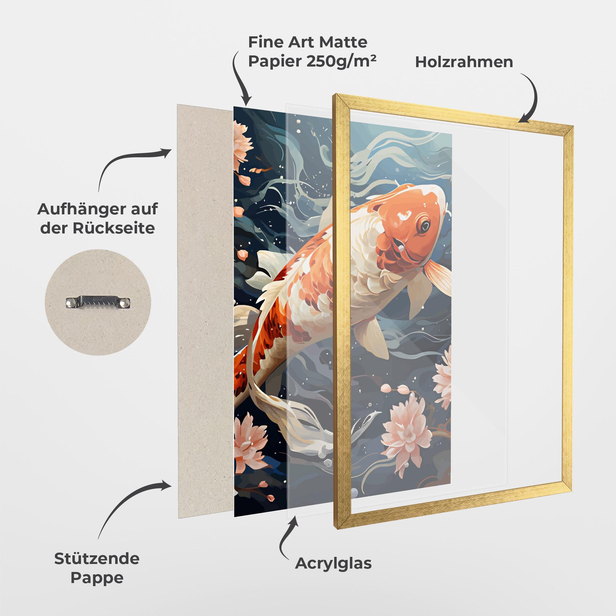 Gerahmte Poster Pretty Koi mockup 1