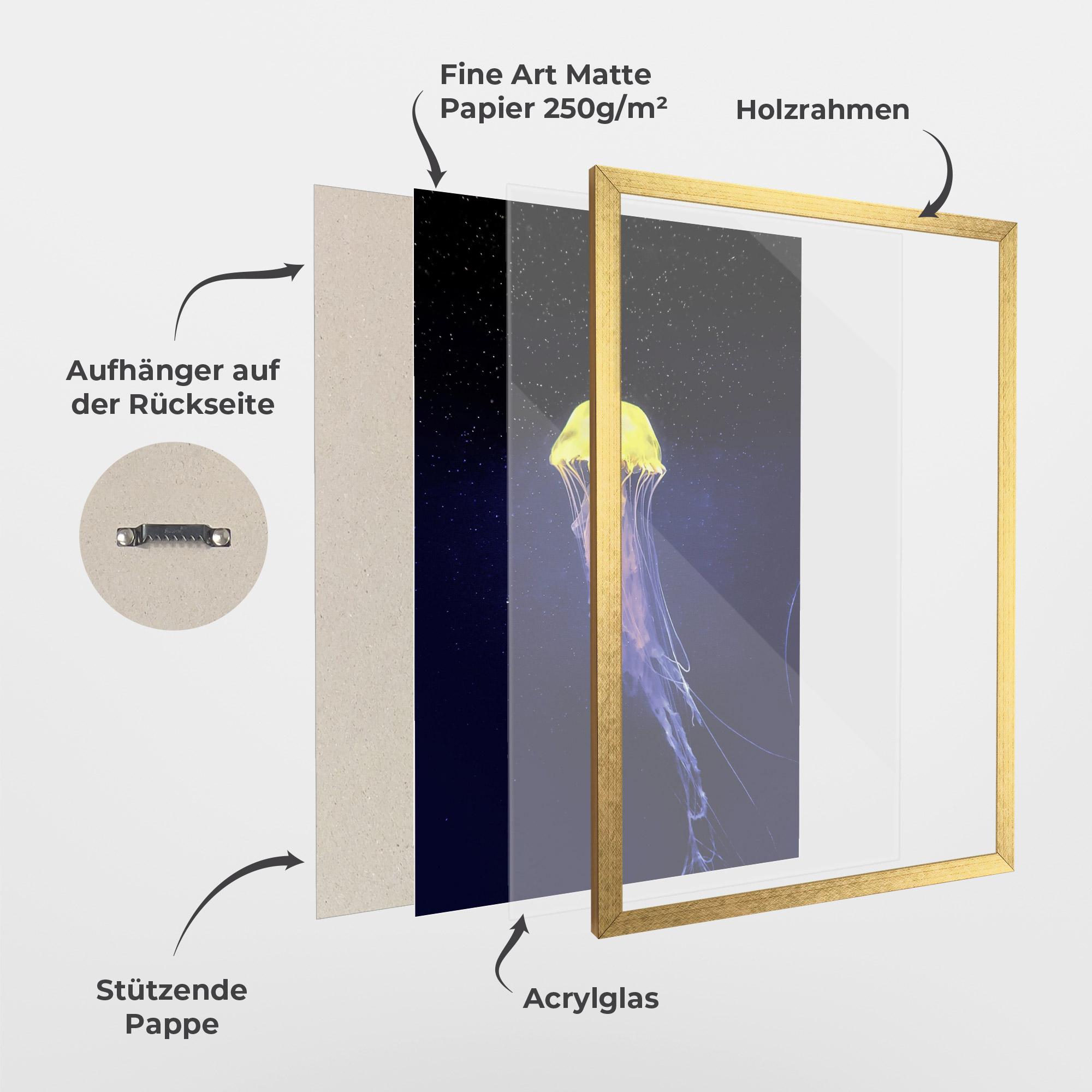 Gerahmte Poster Purple Jellyfish mockup 1