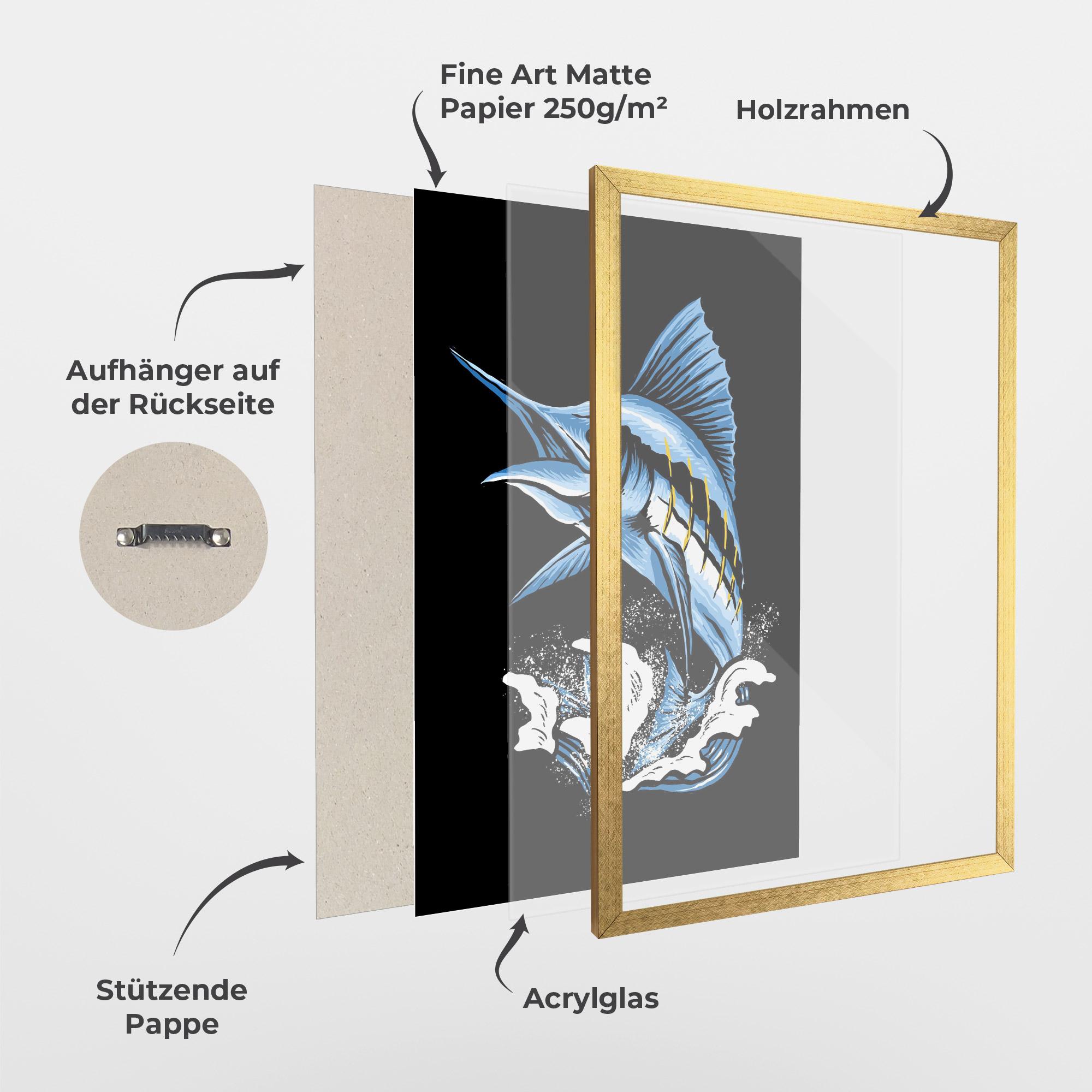 Gerahmte Poster Sword Fish mockup 1