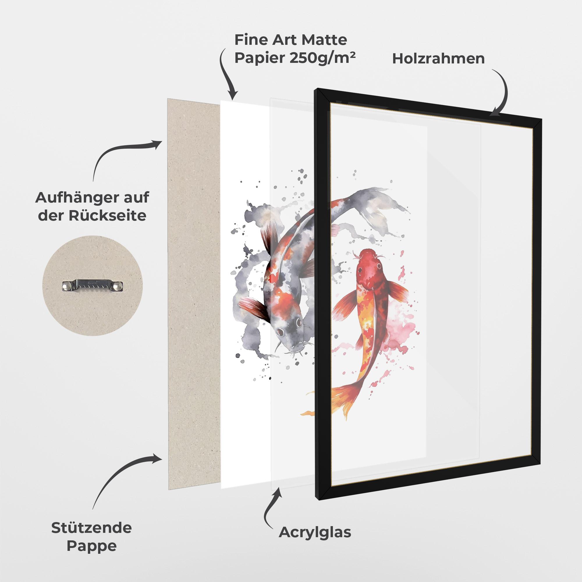 Gerahmte Poster Beautiful Koi mockup 1