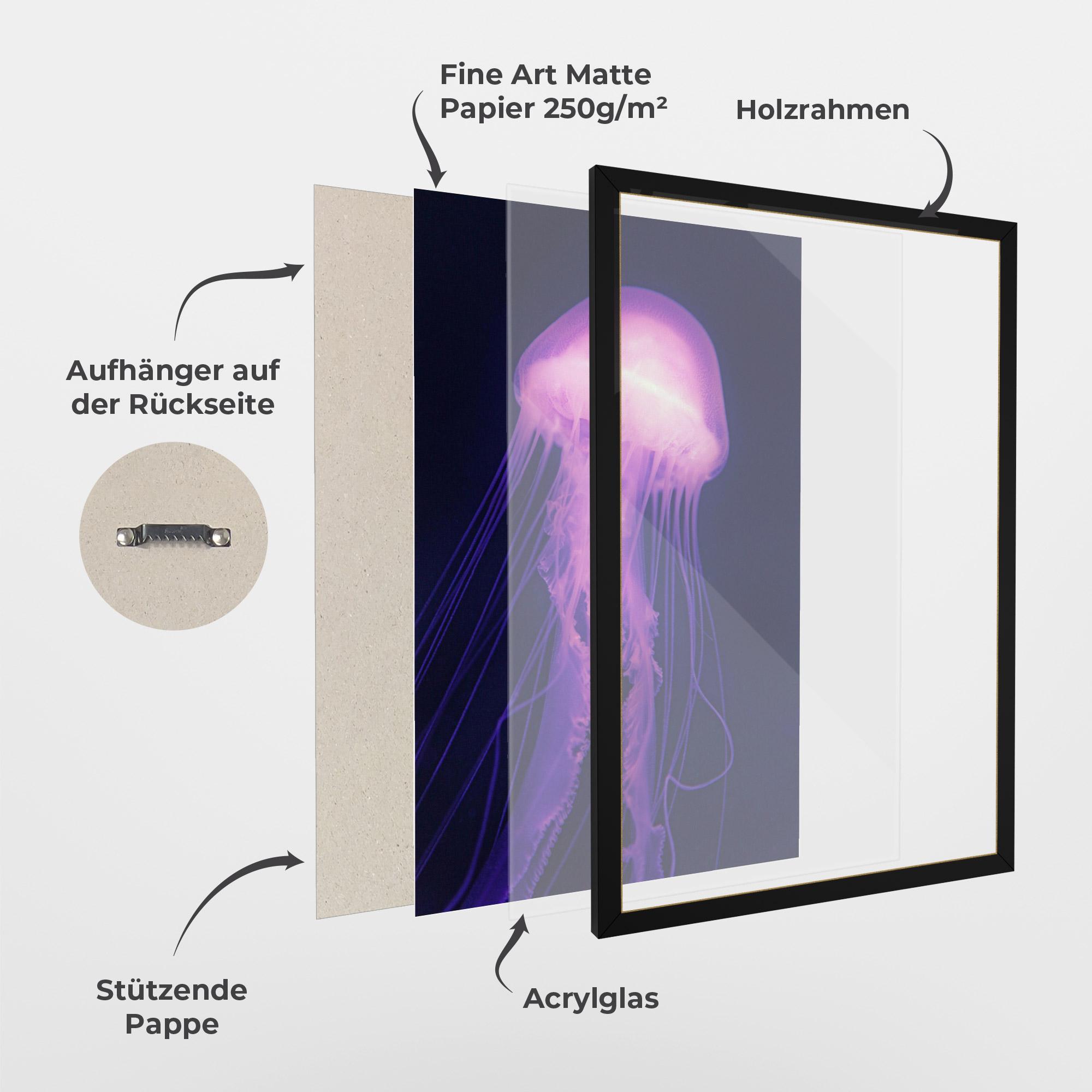 Gerahmte Poster Light Purple Jellyfish mockup 1