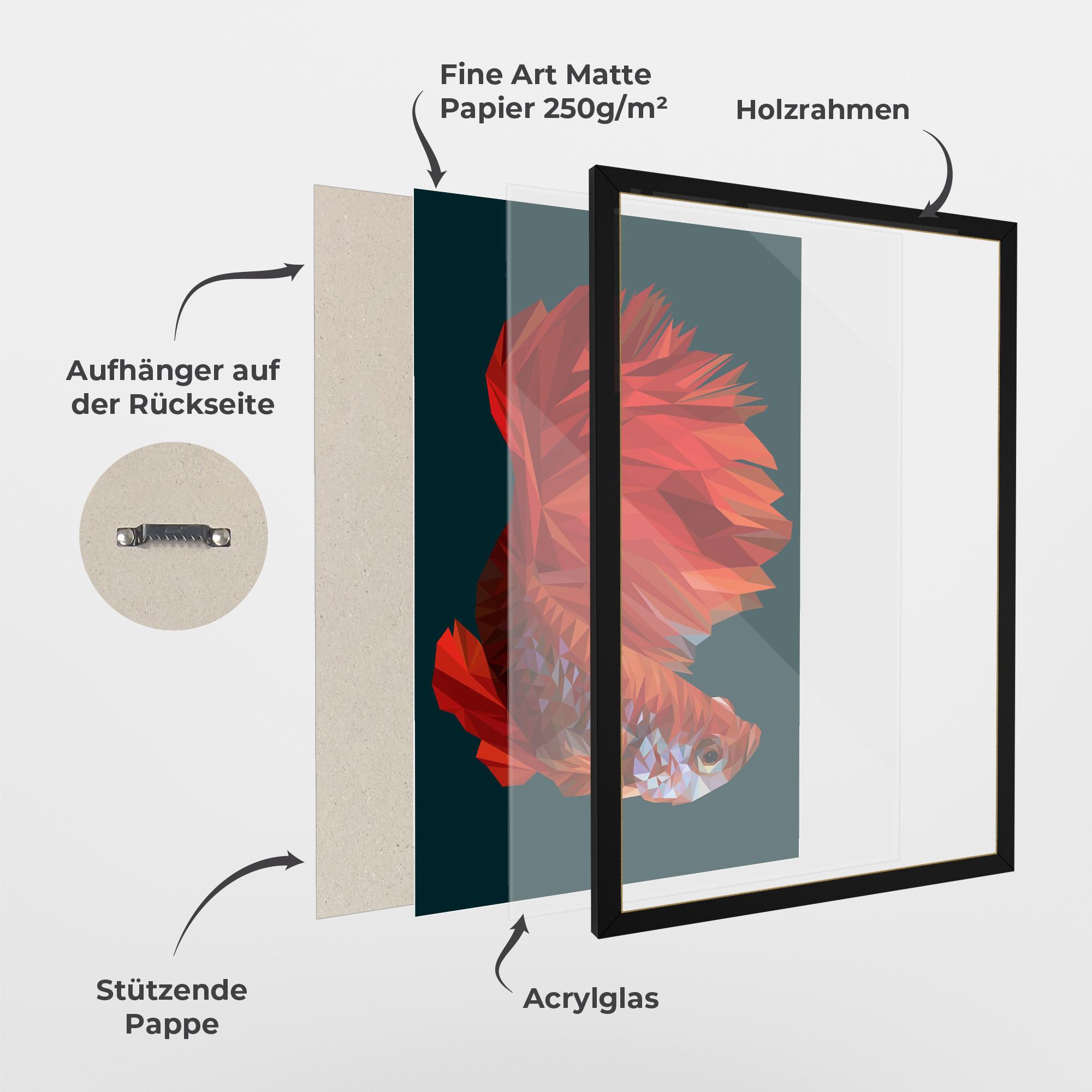 Gerahmte Poster Orange Fish mockup 1