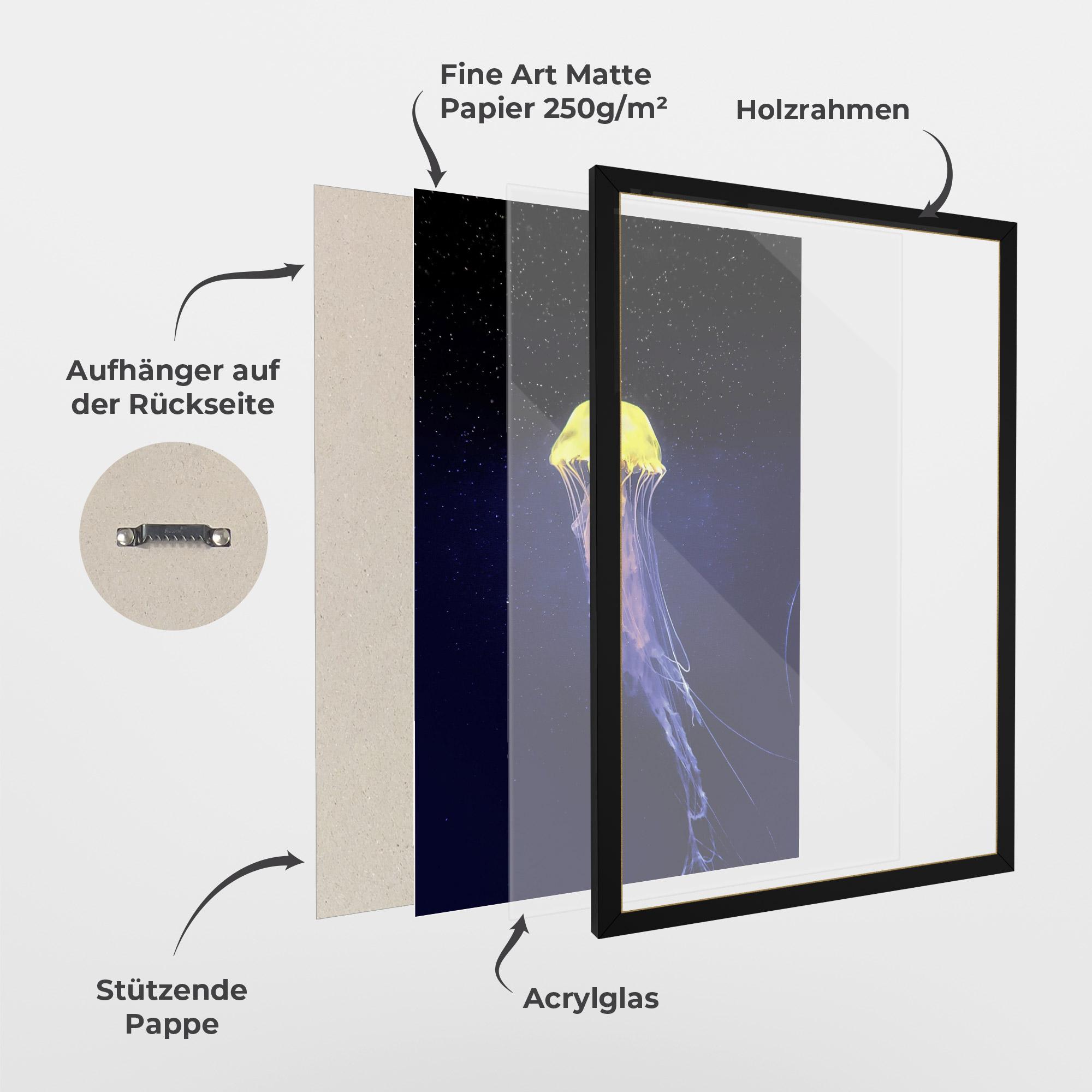 Gerahmte Poster Purple Jellyfish mockup 1