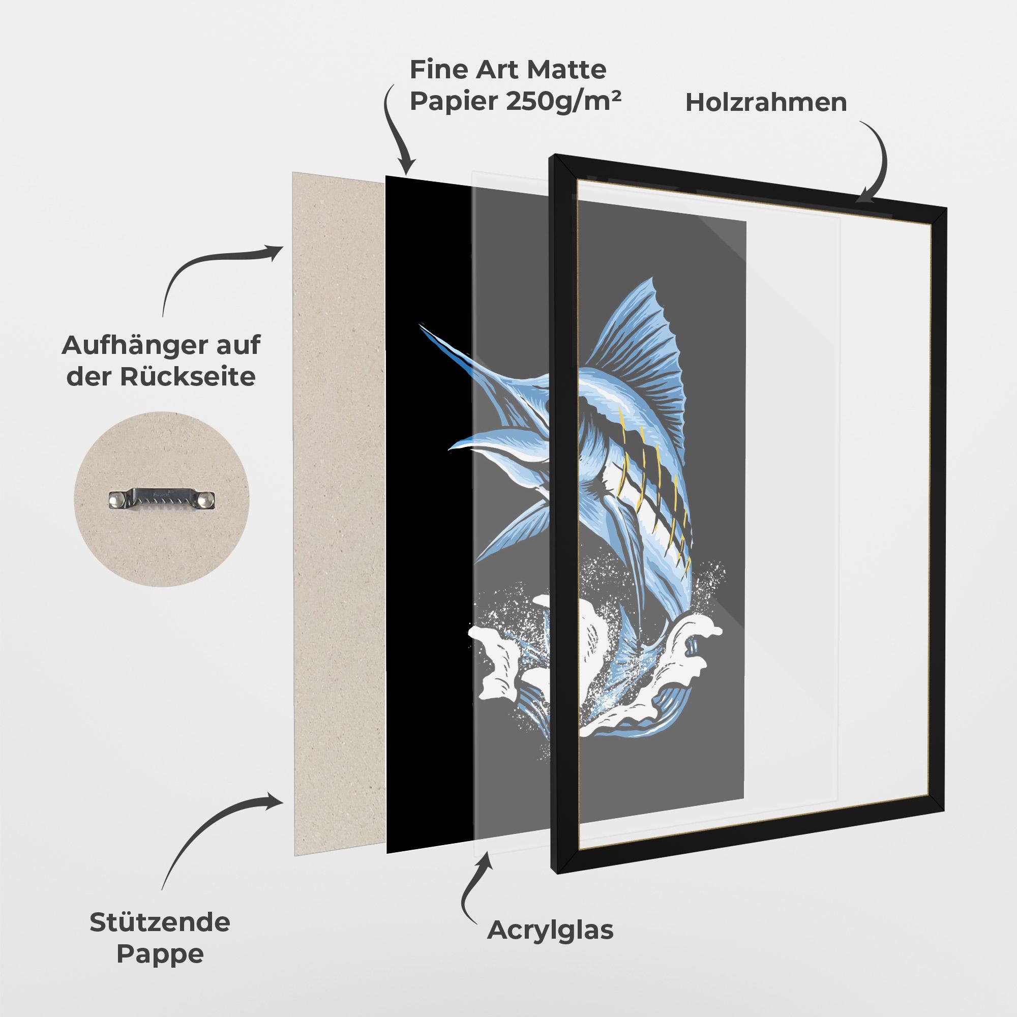Gerahmte Poster Sword Fish mockup 1