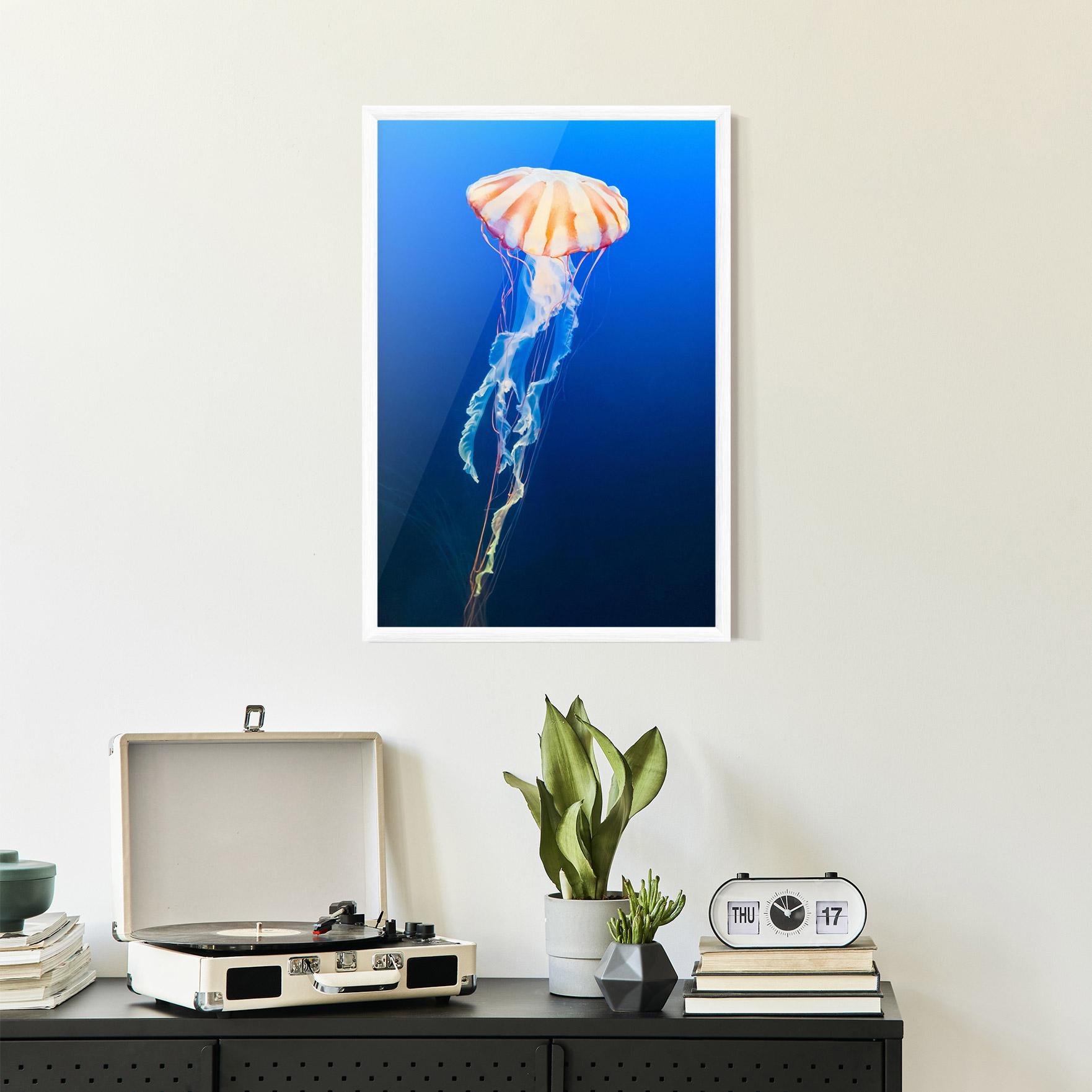 Gerahmte Poster Cream Jellyfish mockup 2