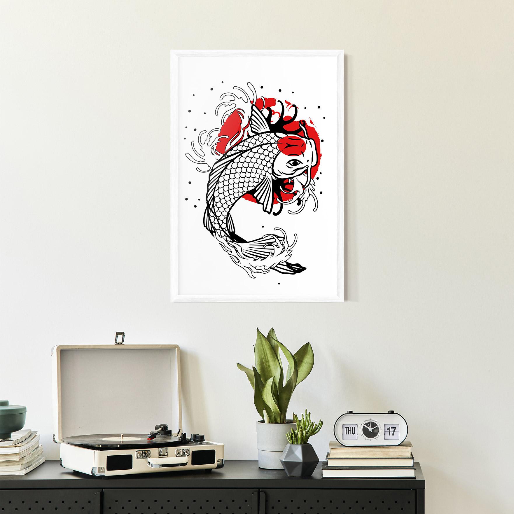 Gerahmte Poster Koi Design mockup 2