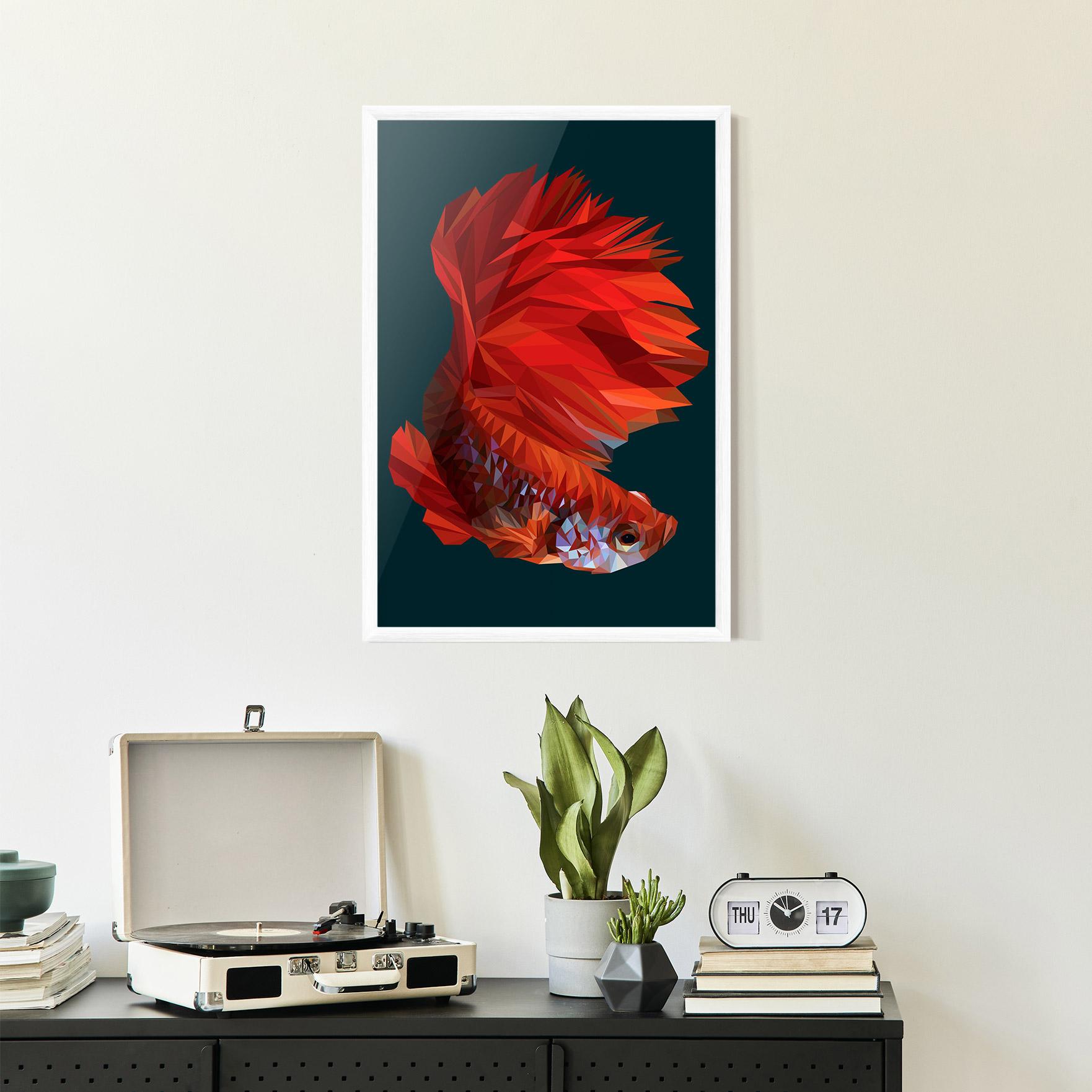 Gerahmte Poster Orange Fish mockup 2