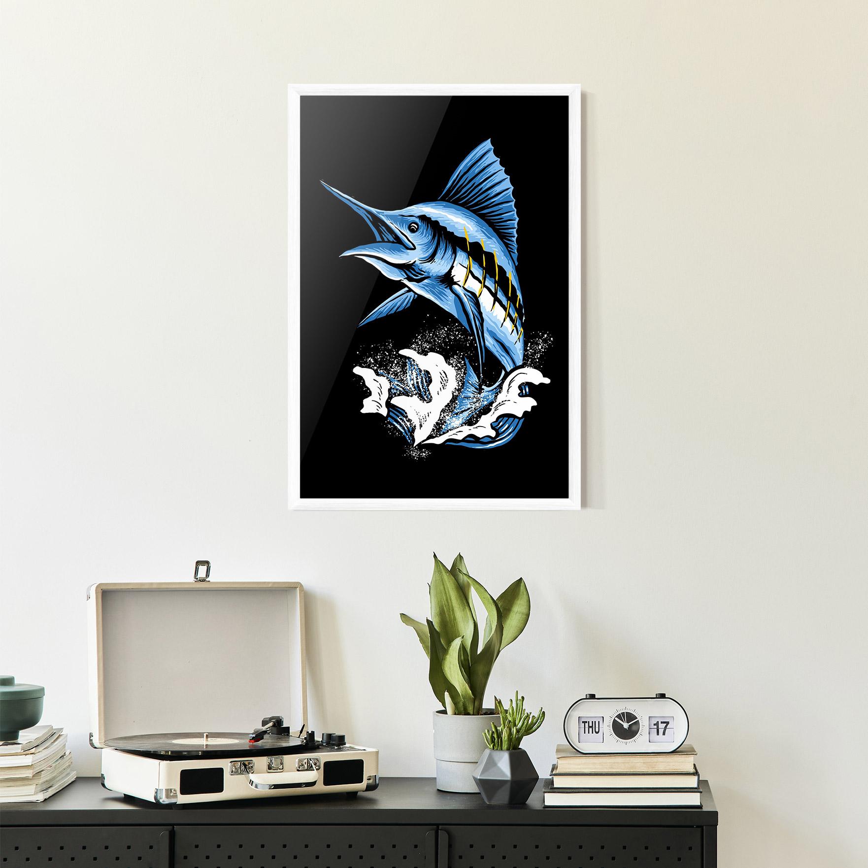 Gerahmte Poster Sword Fish mockup 2