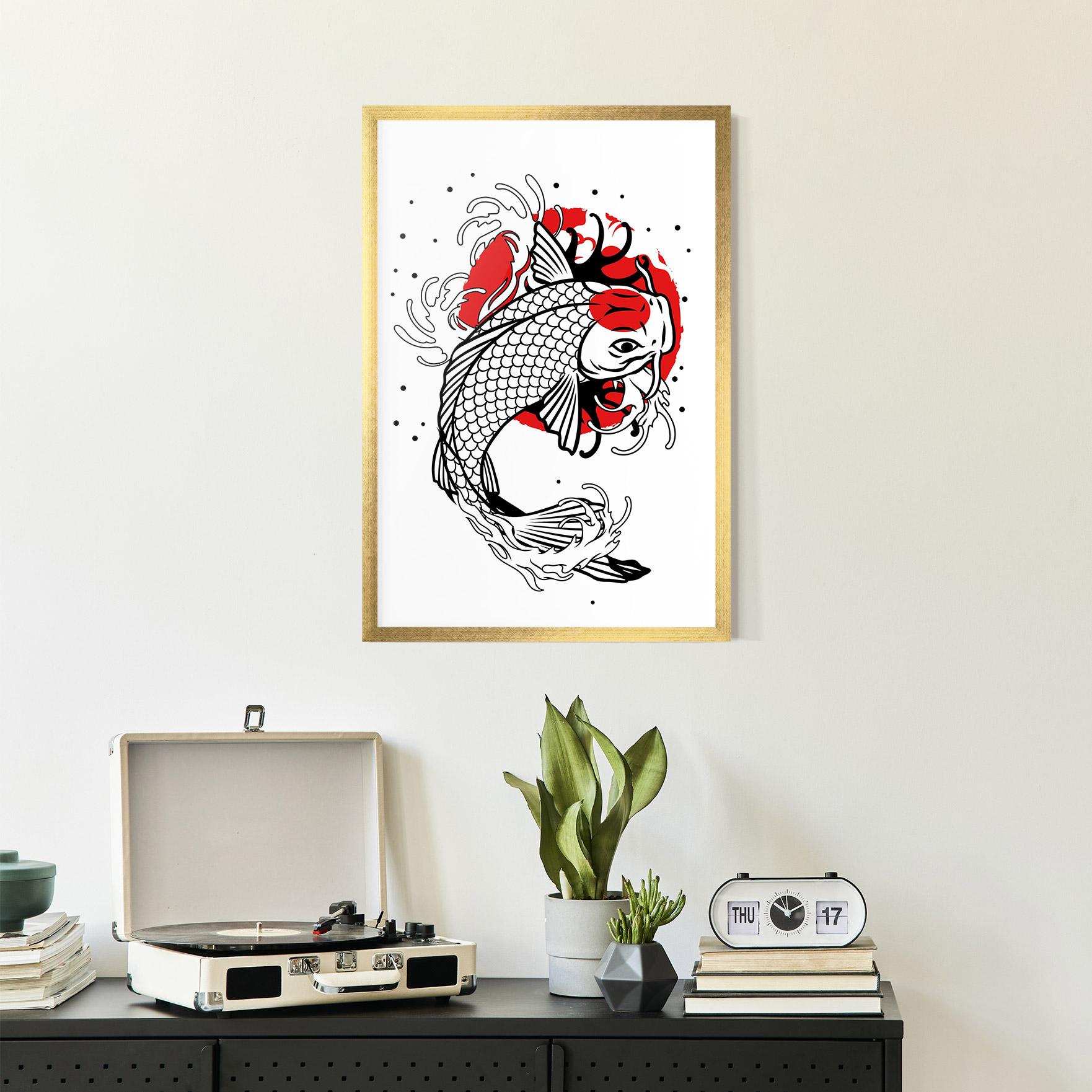 Gerahmte Poster Koi Design mockup 2