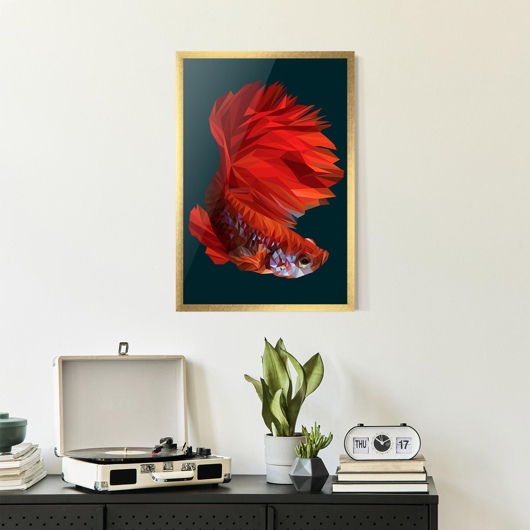 Gerahmte Poster Orange Fish mockup 2