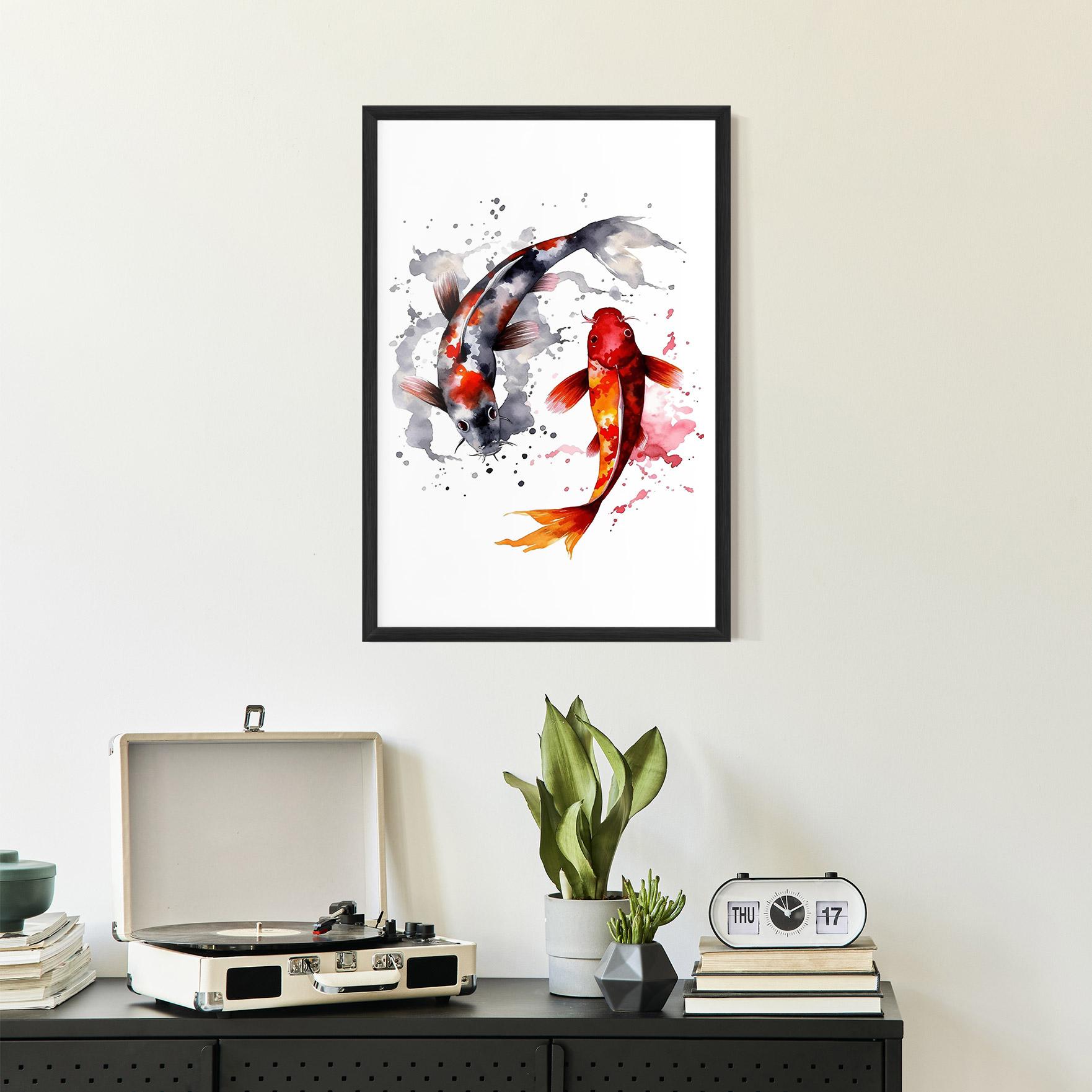 Gerahmte Poster Beautiful Koi mockup 2