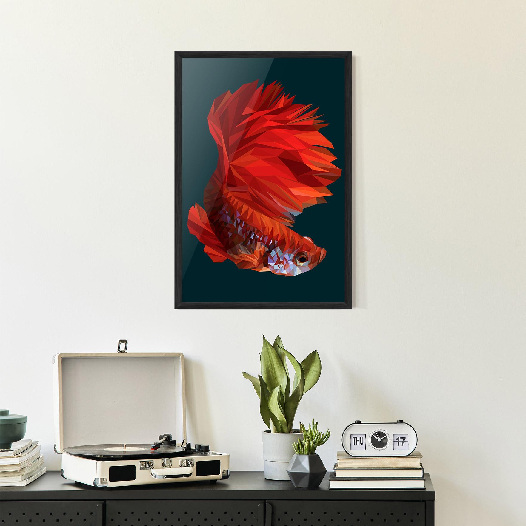 Gerahmte Poster Orange Fish mockup 2
