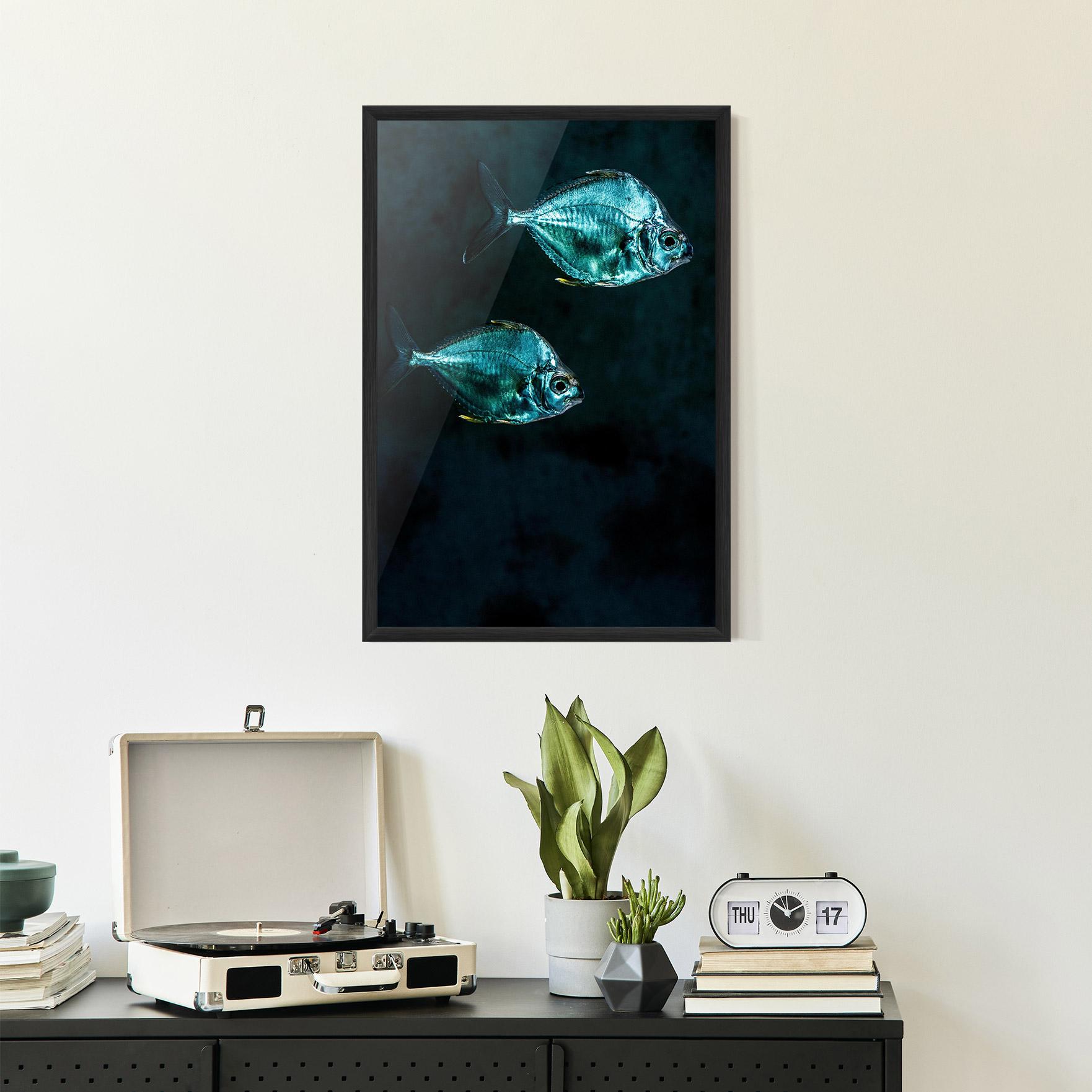 Gerahmte Poster Silver Fish mockup 2