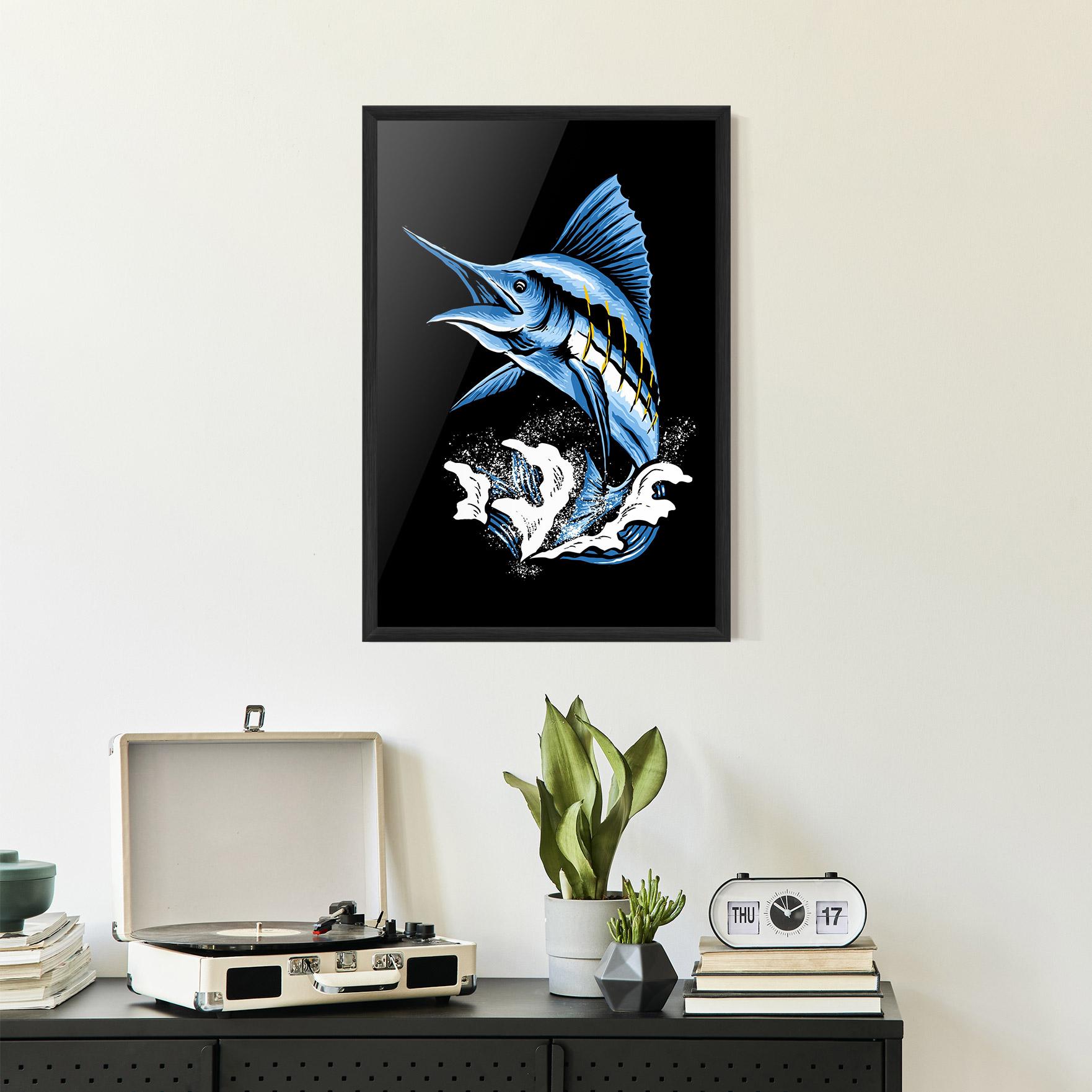 Gerahmte Poster Sword Fish mockup 2