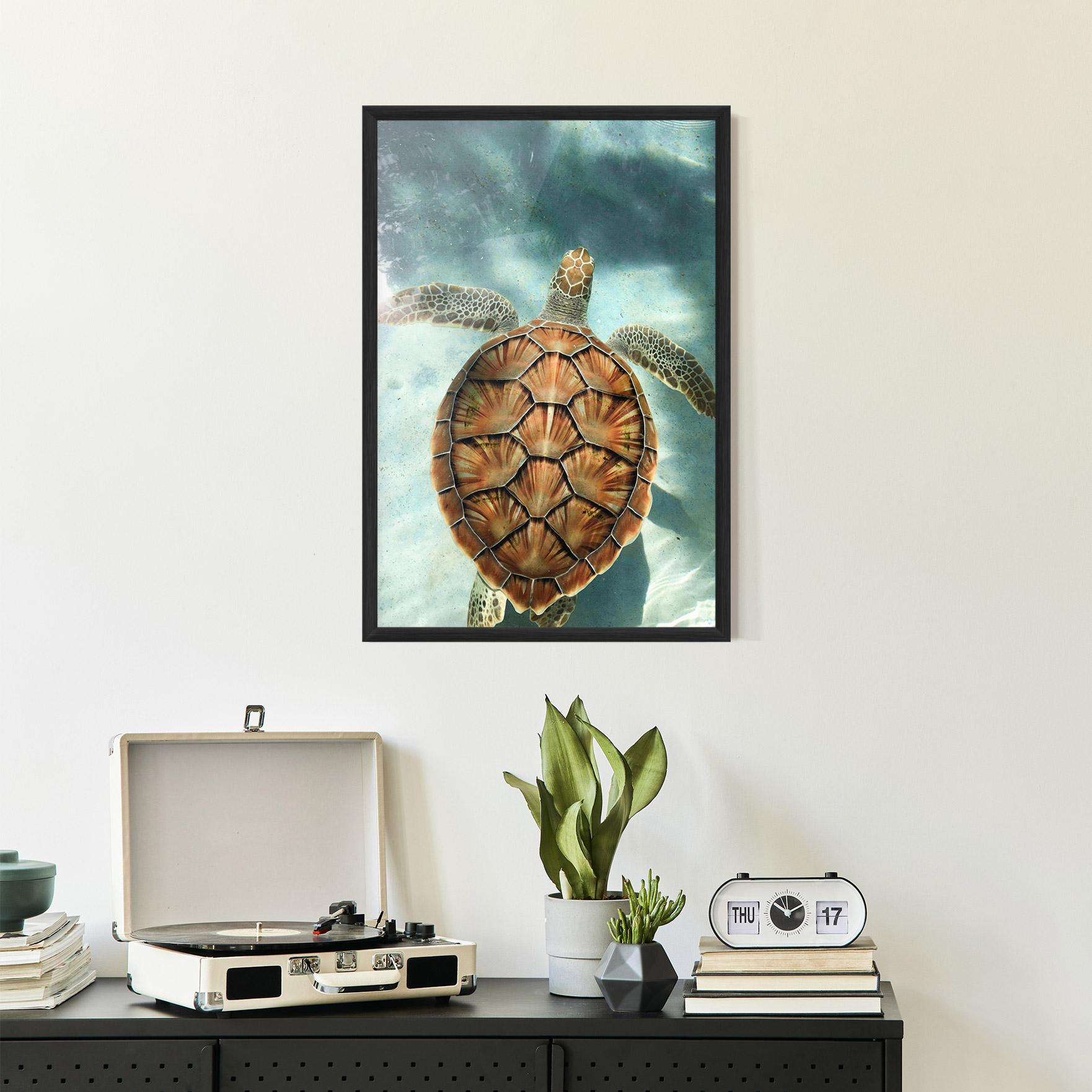 Gerahmte Poster Water Tortoise mockup 2