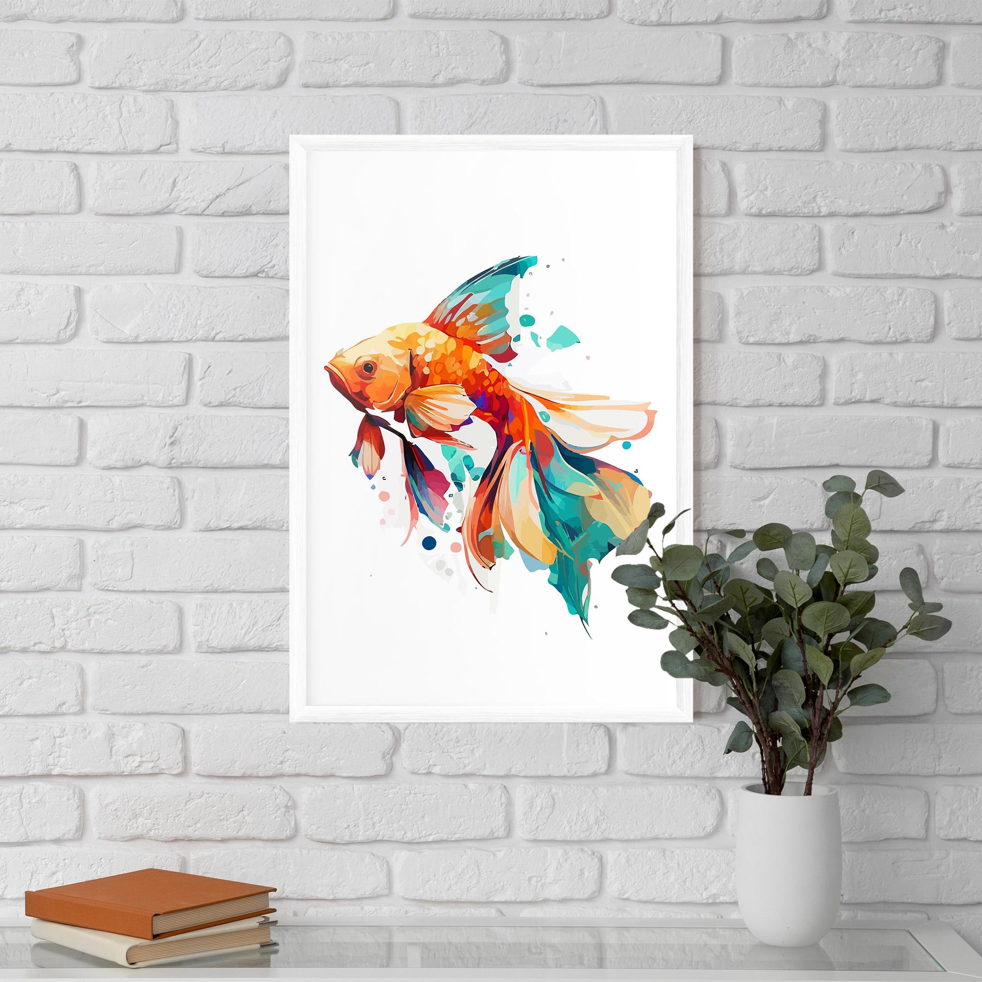 Gerahmte Poster Blue Orange Fish mockup 5