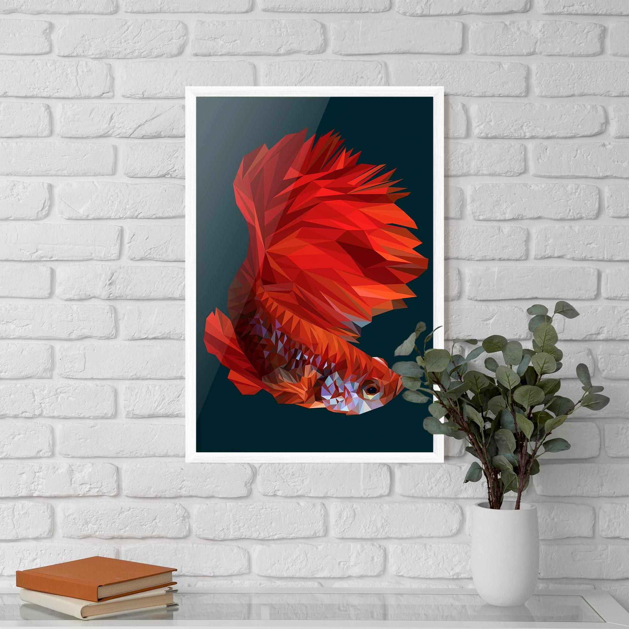 Gerahmte Poster Orange Fish mockup 5