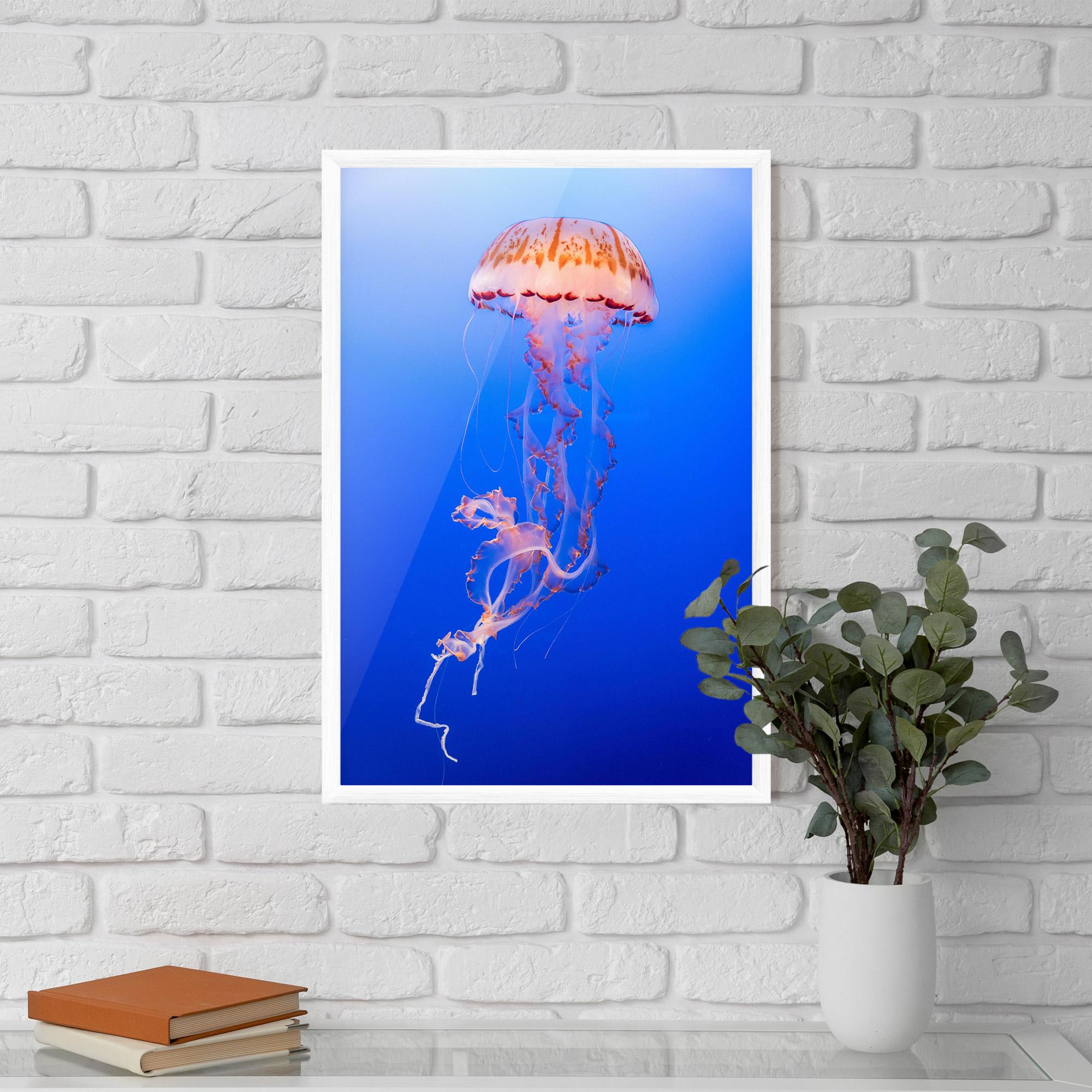 Gerahmte Poster Pretty White Jellyfish mockup 5