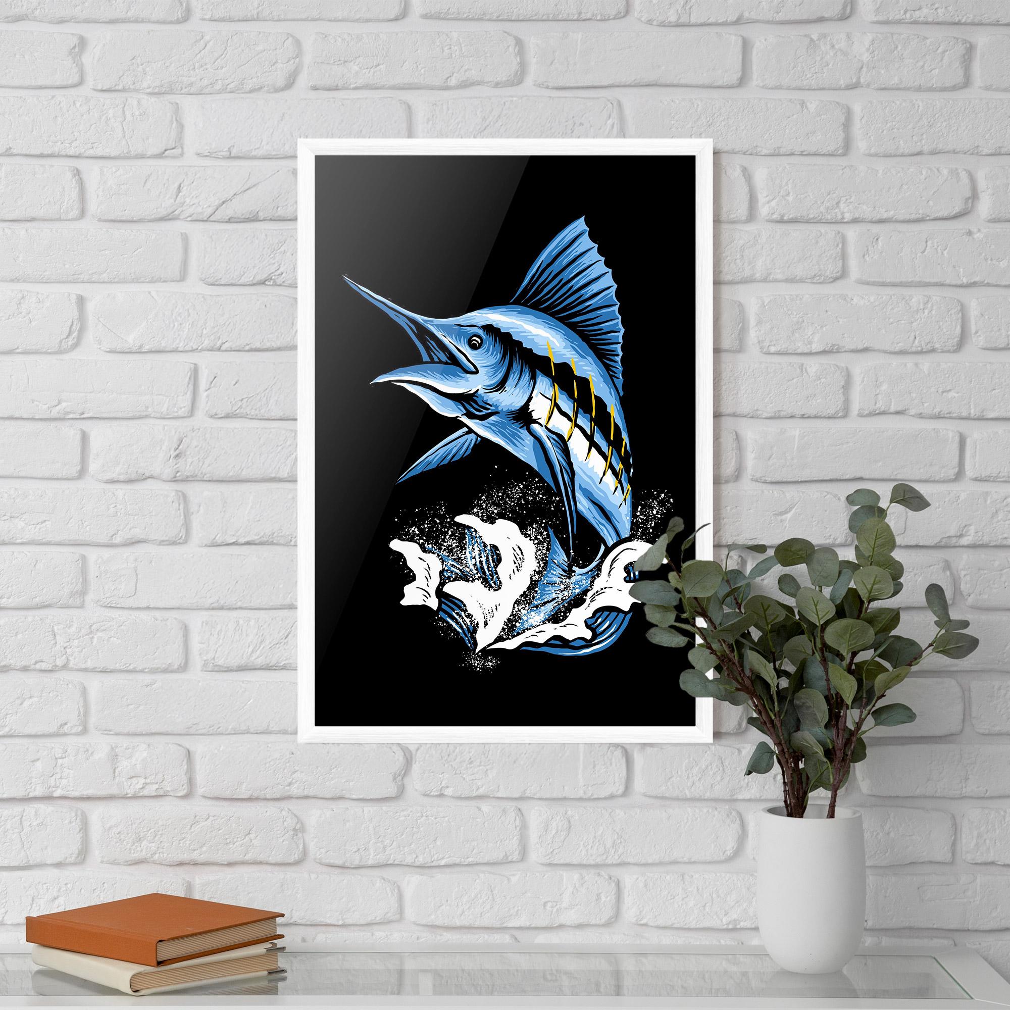 Gerahmte Poster Sword Fish mockup 5